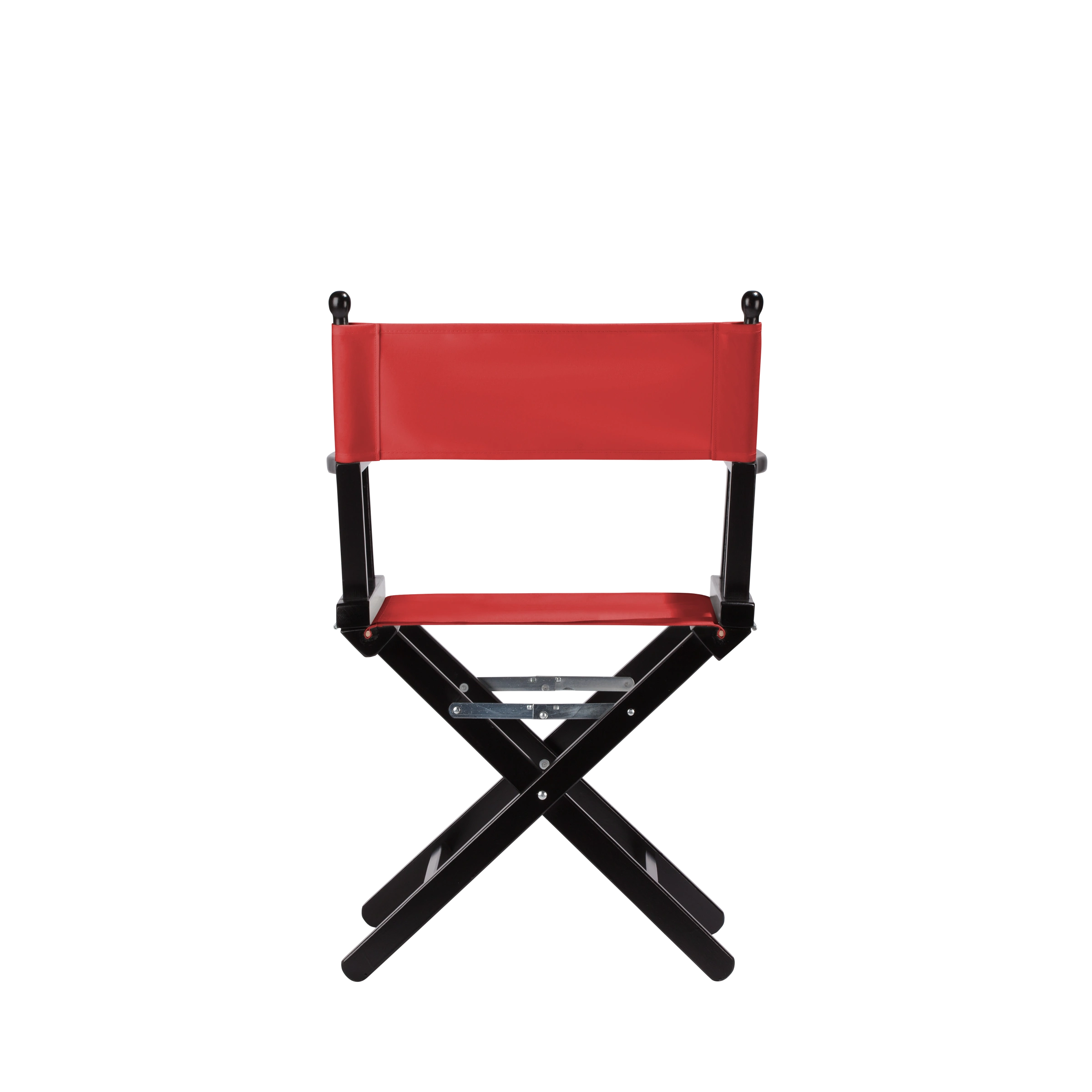 Regiestuhl Alfred aus schwarzem Buchenholz mit Bezug in rivarot, Rückansicht
#Classic | Set (Farbe)_rivarot