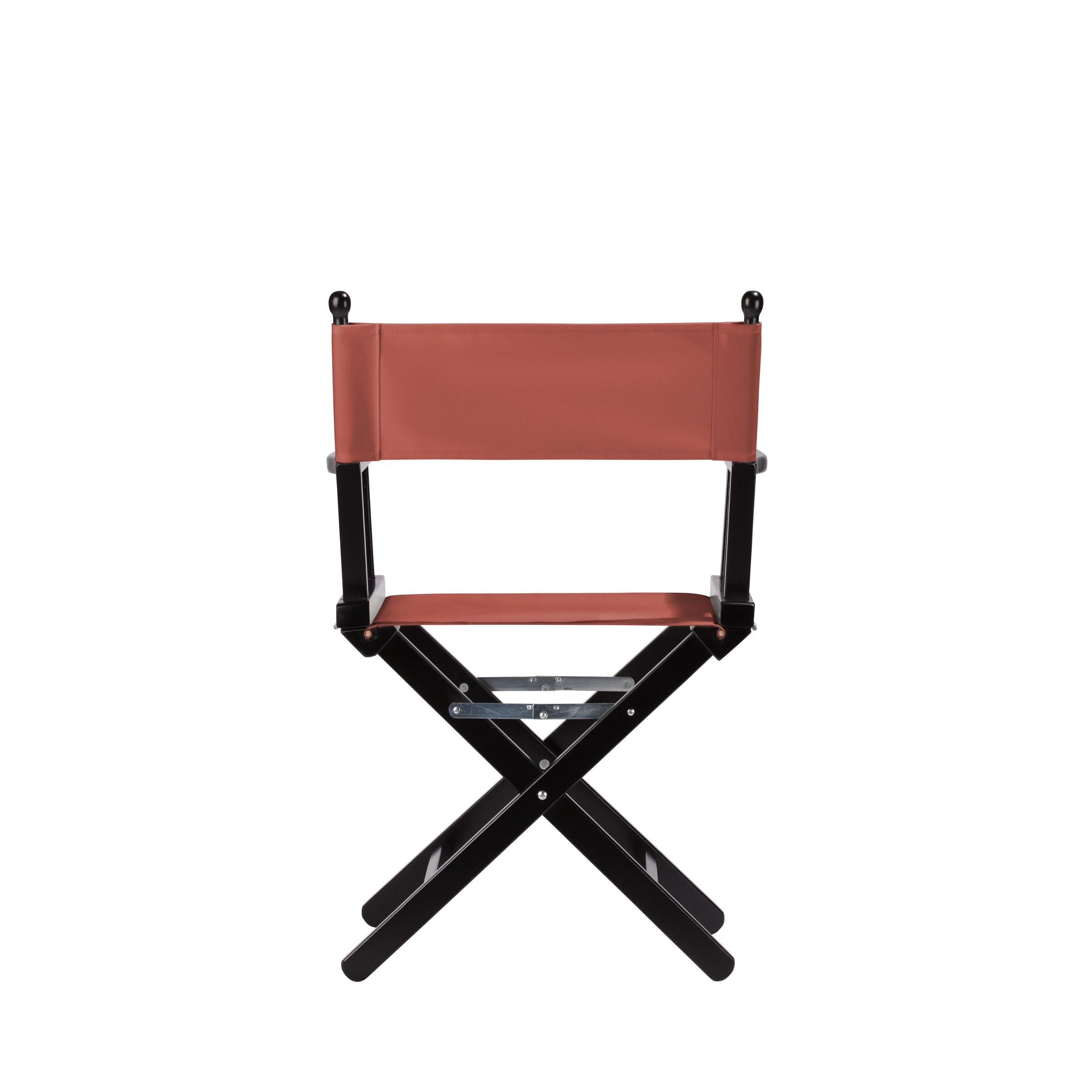 Regiestuhl Alfred aus schwarzem Buchenholz mit Bezug in terracotta, Rückansicht
#Classic | Set (Farbe)_terracotta