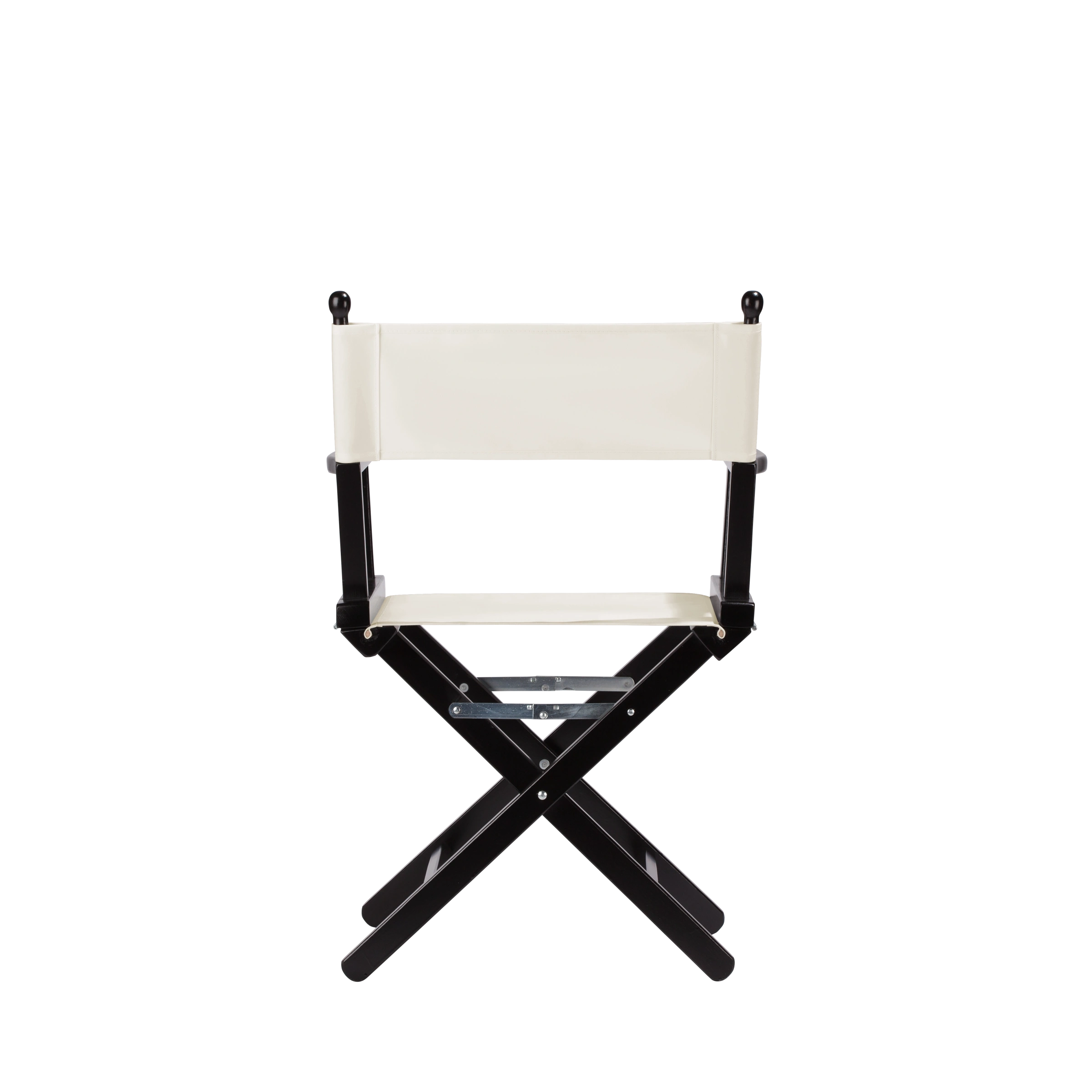 Regiestuhl Alfred aus schwarzem Buchenholz mit weißem Bezug, Rückansicht
#Classic | Set (Farbe)_weiß