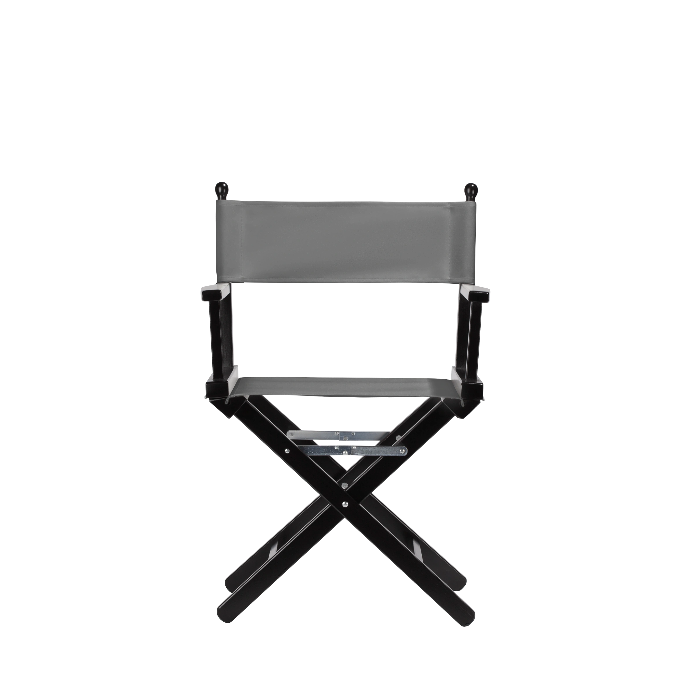 Regiestuhl Alfred aus schwarzem Buchenholz mit anthrazitem Bezug, Frontalansicht
#Classic | Set (Farbe)_anthrazit