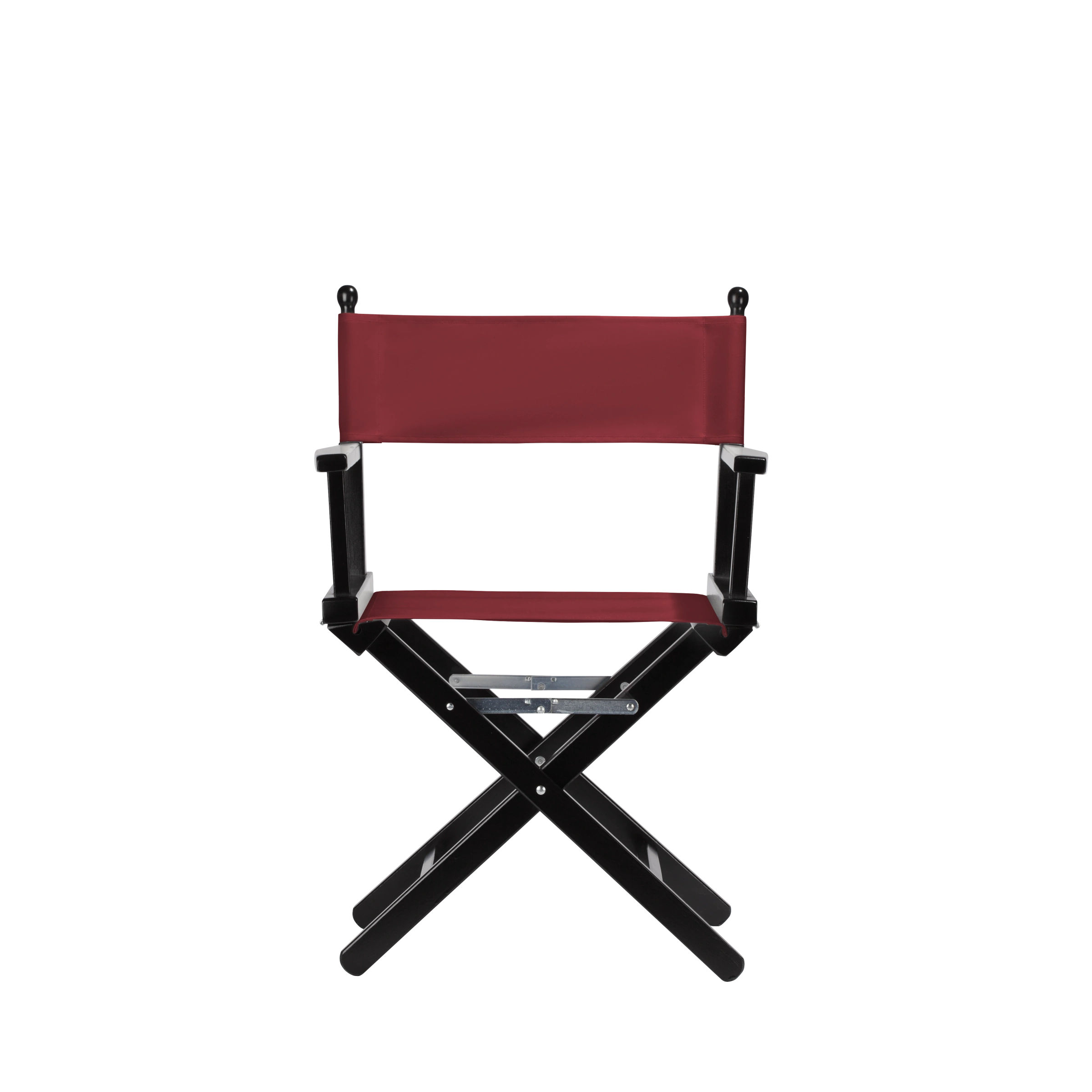 Regiestuhl Alfred aus schwarzem Buchenholz mit Bezug in bordeaux, Frontalansicht
#Classic | Set (Farbe)_bordeaux