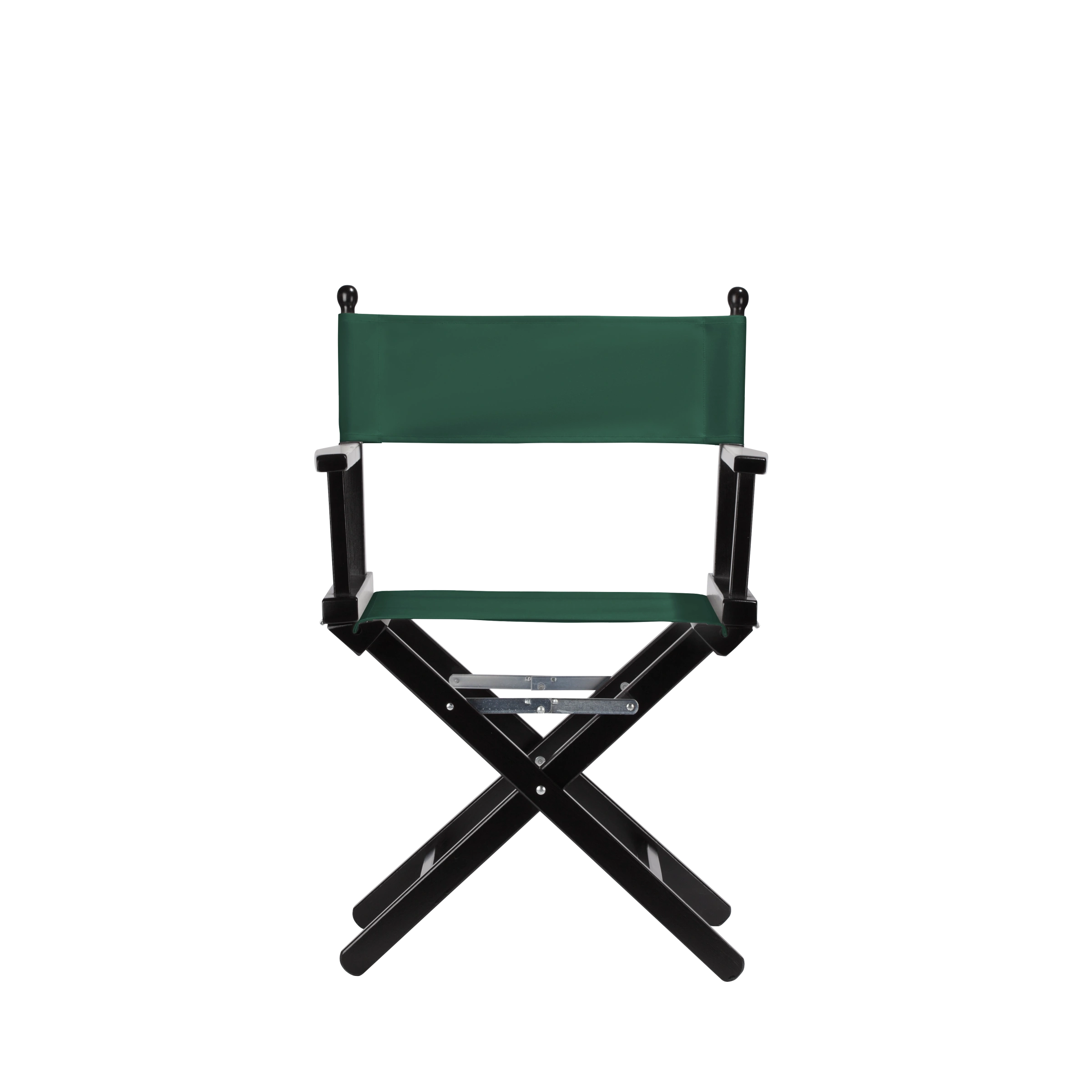 Regiestuhl Alfred aus schwarzem Buchenholz mit dunkelgrünem Bezug, Frontalansicht
#Classic | Set (Farbe)_dunkelgrün