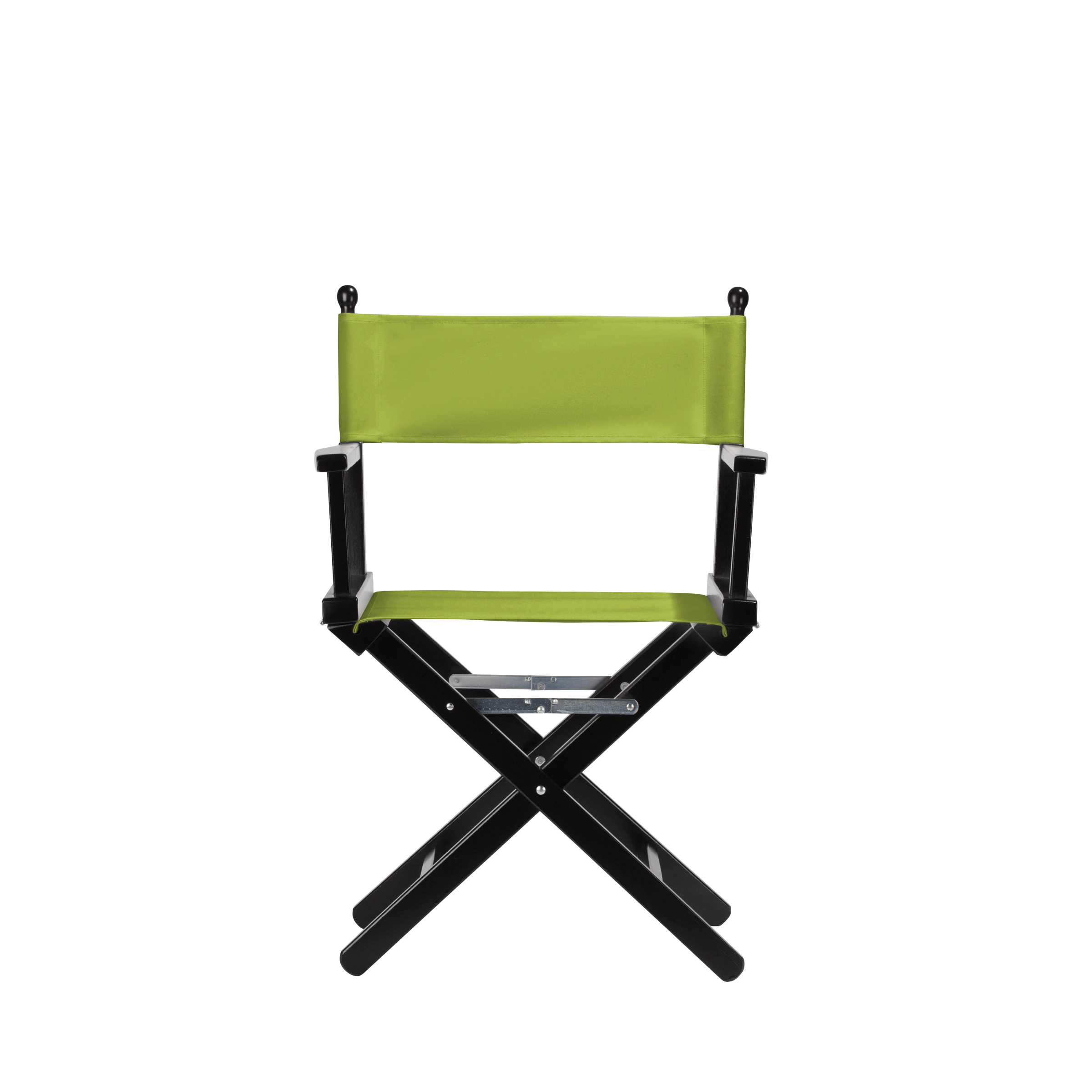 Regiestuhl Alfred aus schwarzem Buchenholz mit hellgrünem Bezug, Frontalansicht
#Classic | Set (Farbe)_hellgrün