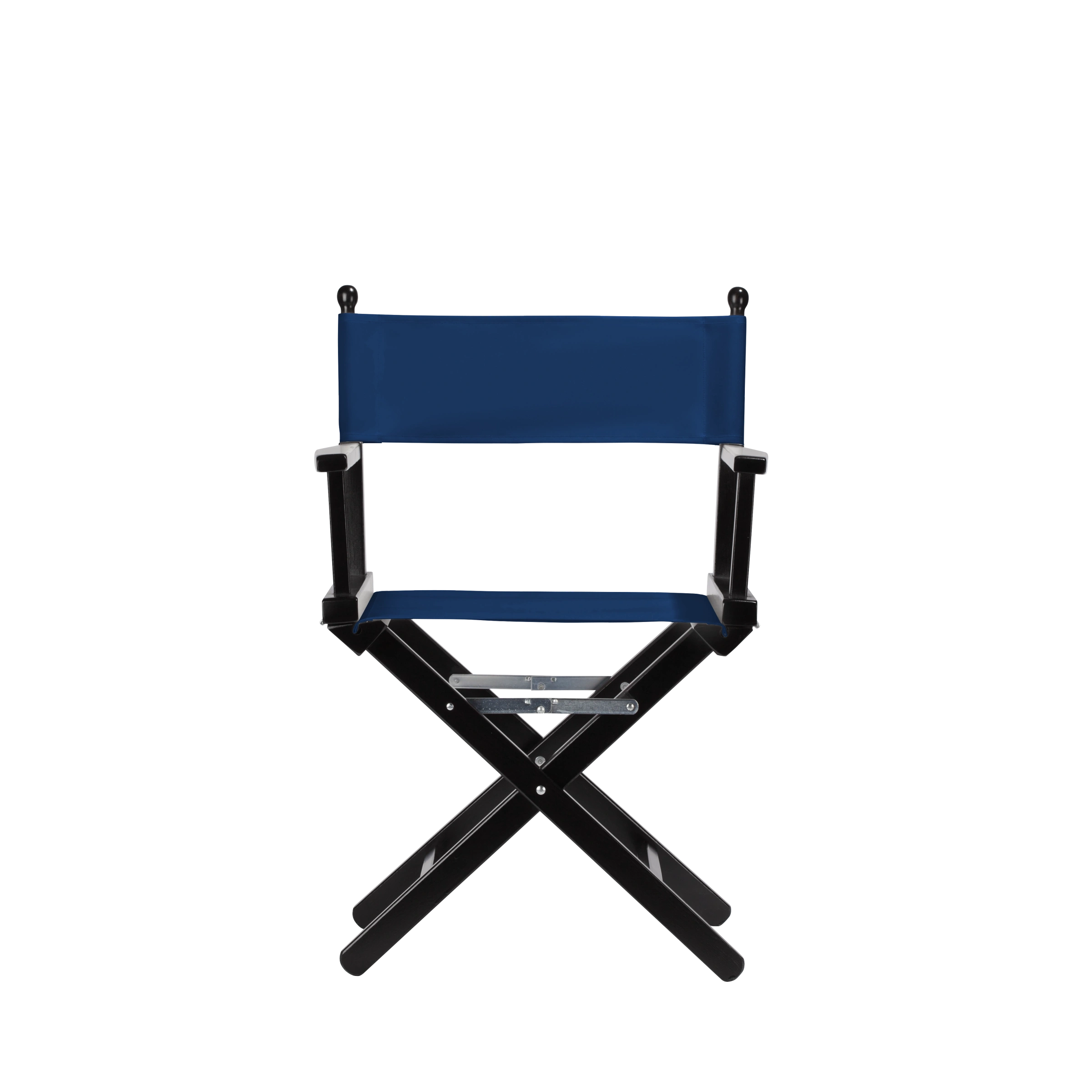 Regiestuhl Alfred aus schwarzem Buchenholz mit Bezug in marine, Frontalansicht
#Classic | Set (Farbe)_marine