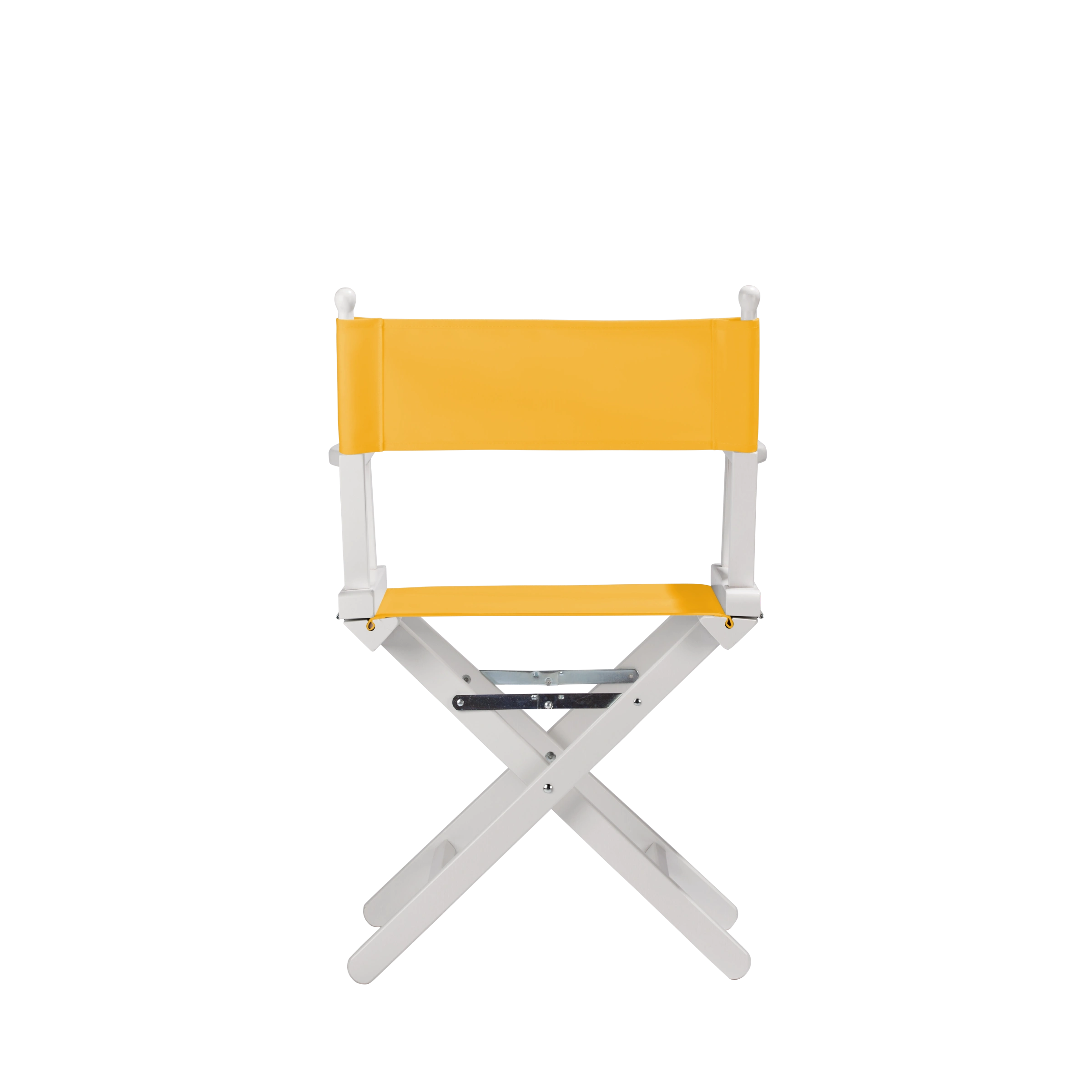 Regiestuhl Alfred aus weißem Buchenholz mit gelbem Bezug, Rückansicht
#Classic | Set (Farbe)_gelb