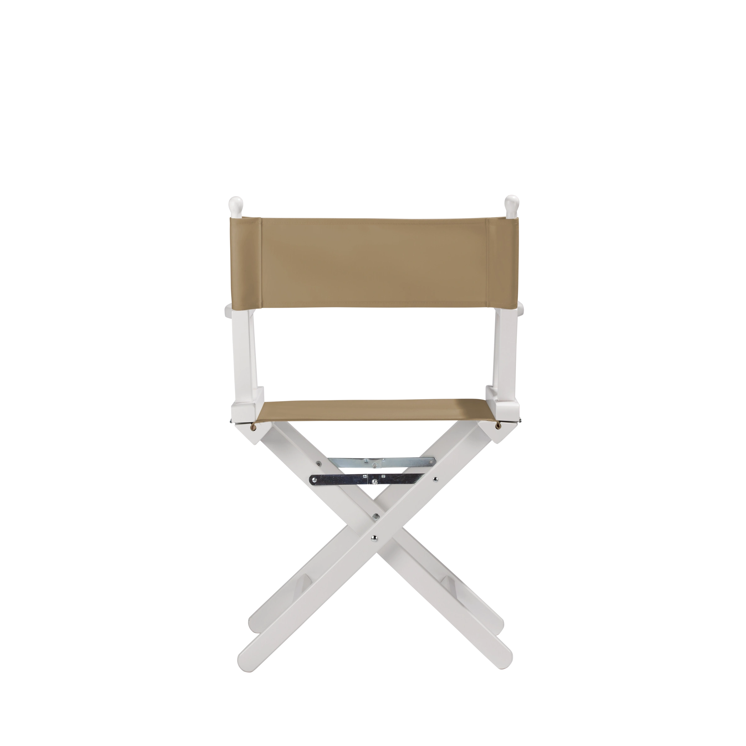 Regiestuhl Alfred aus weißem Buchenholz mit Bezug in grau-beige, Rückansicht
#Classic | Set (Farbe)_grau-beige