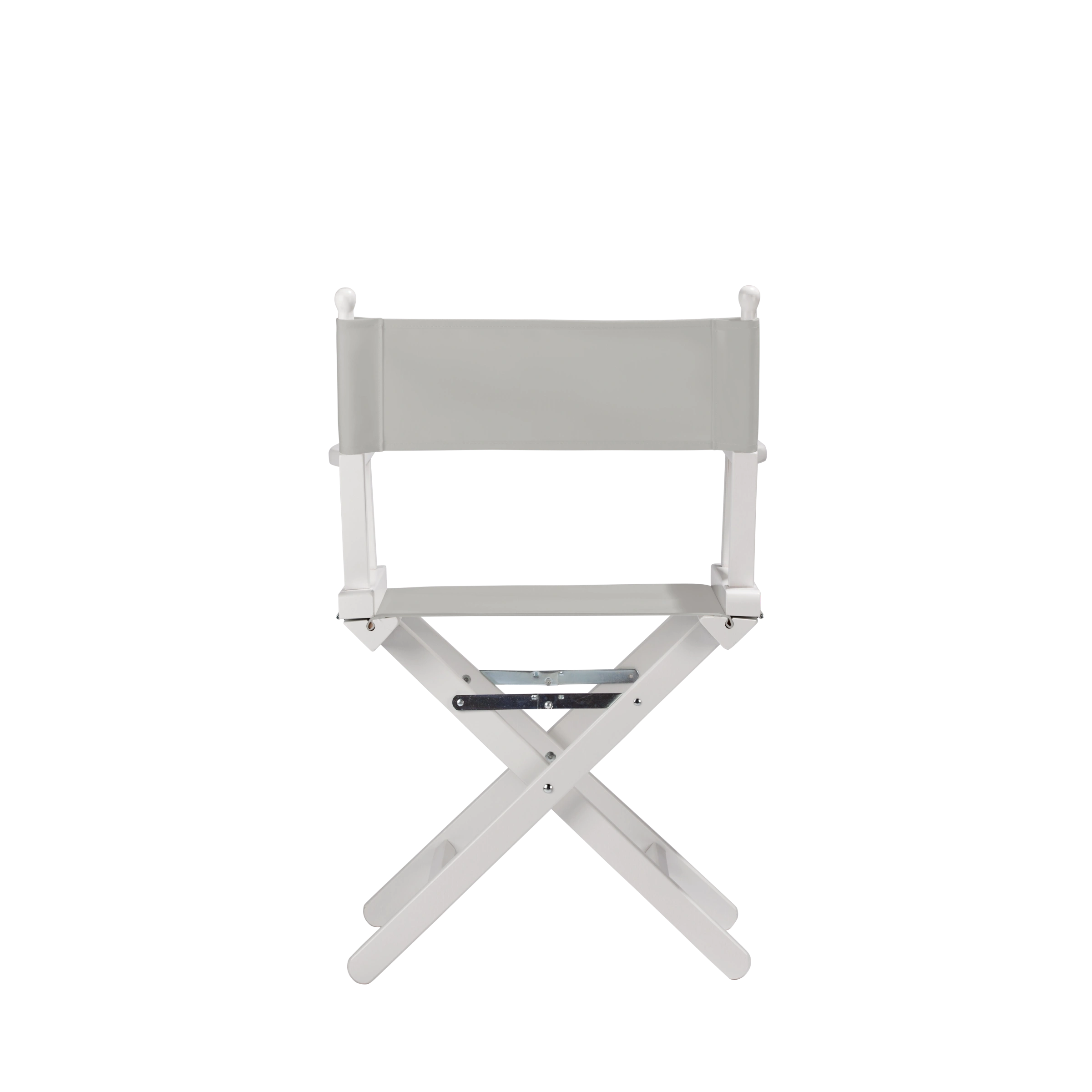 Regiestuhl Alfred aus weißem Buchenholz mit hellgrauem Bezug, Rückansicht
#Classic | Set (Farbe)_hellgrau