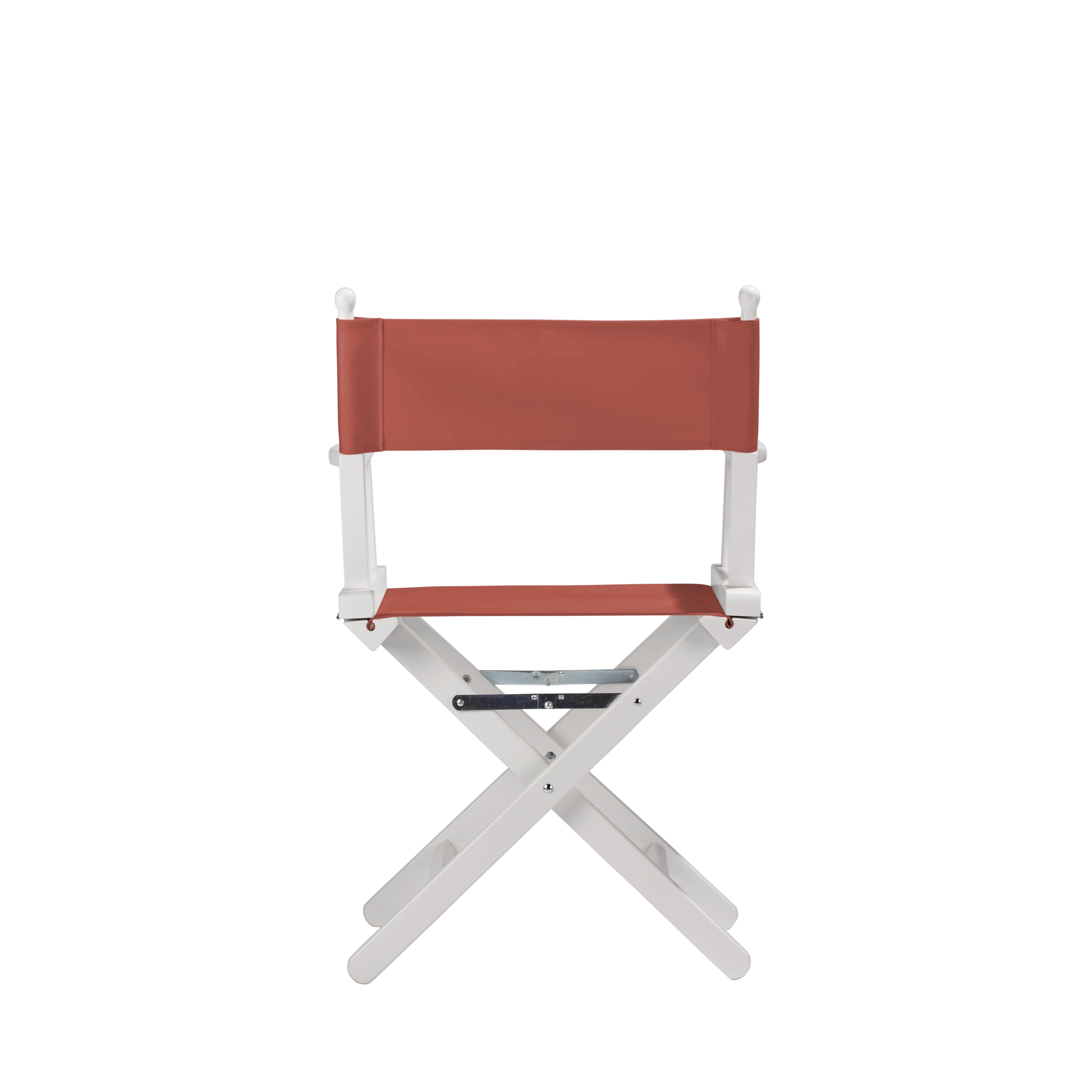 Regiestuhl Alfred aus weißem Buchenholz mit Bezug in terracotta, Rückansicht
#Classic | Set (Farbe)_terracotta