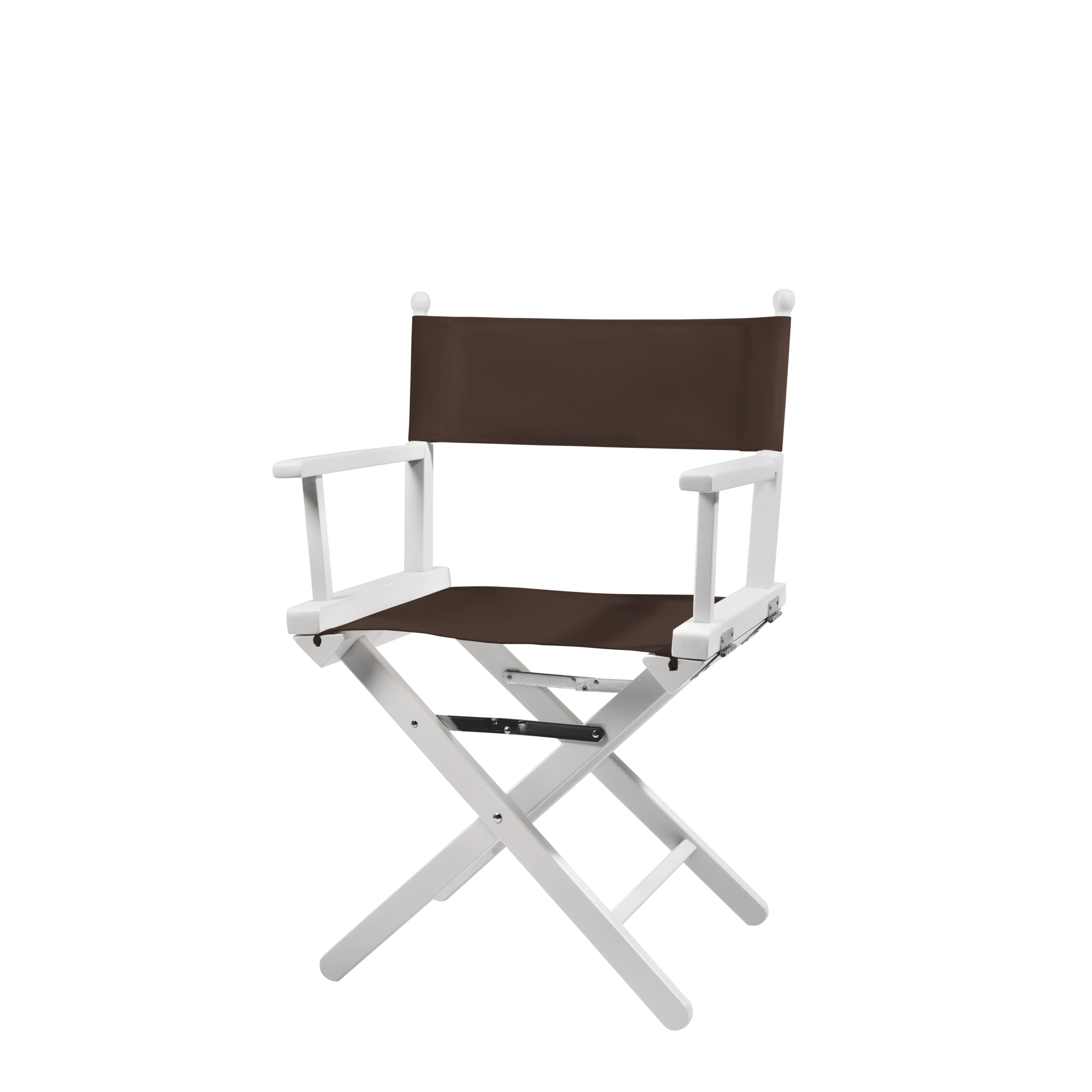 Regiestuhl Alfred aus weißem Buchenholz mit Bezug in caffé, Seitenansicht
#Classic | Set (Farbe)_caffé