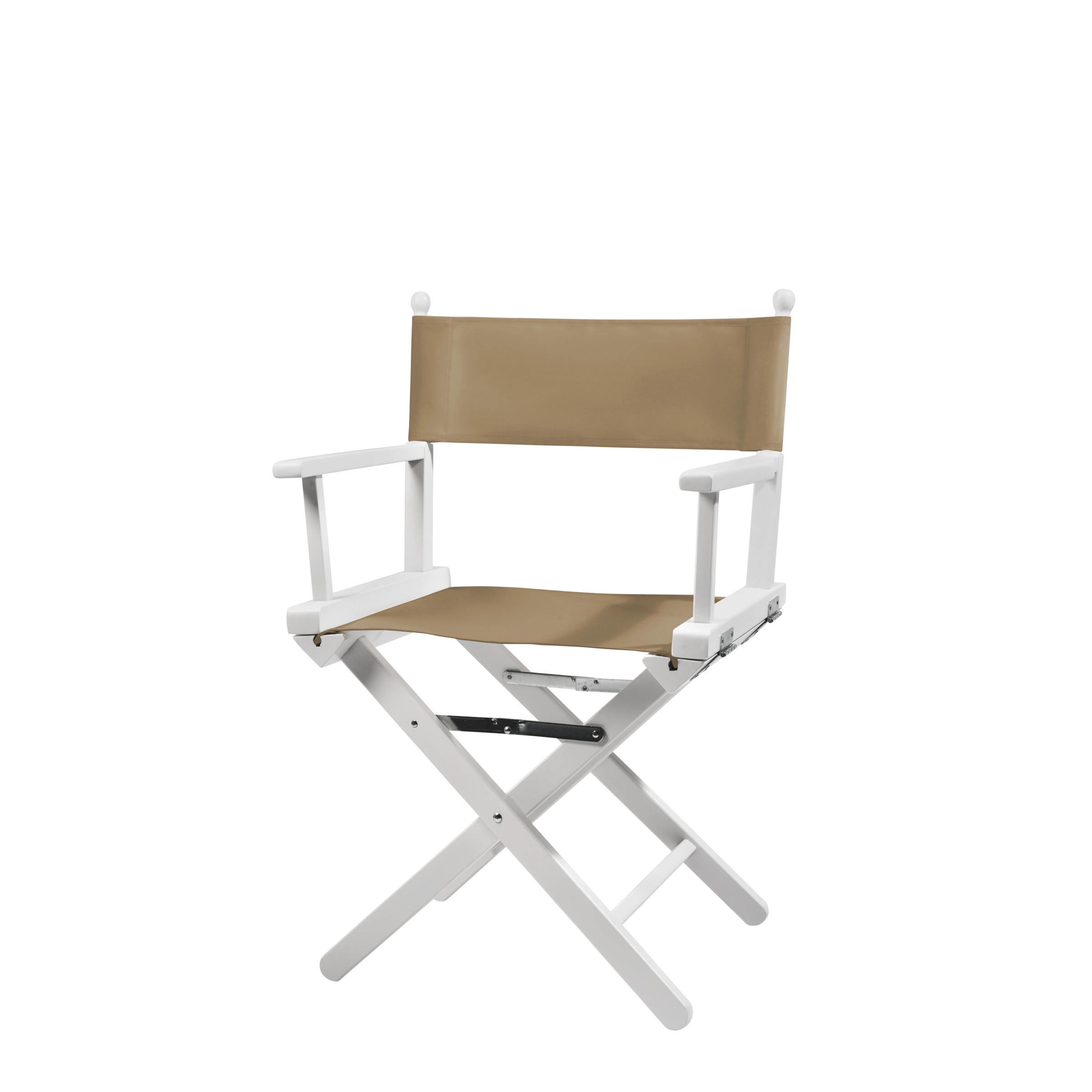 Regiestuhl Alfred aus weißem Buchenholz mit Bezug in grau-beige, Seitenansicht
#Classic | Set (Farbe)_grau-beige