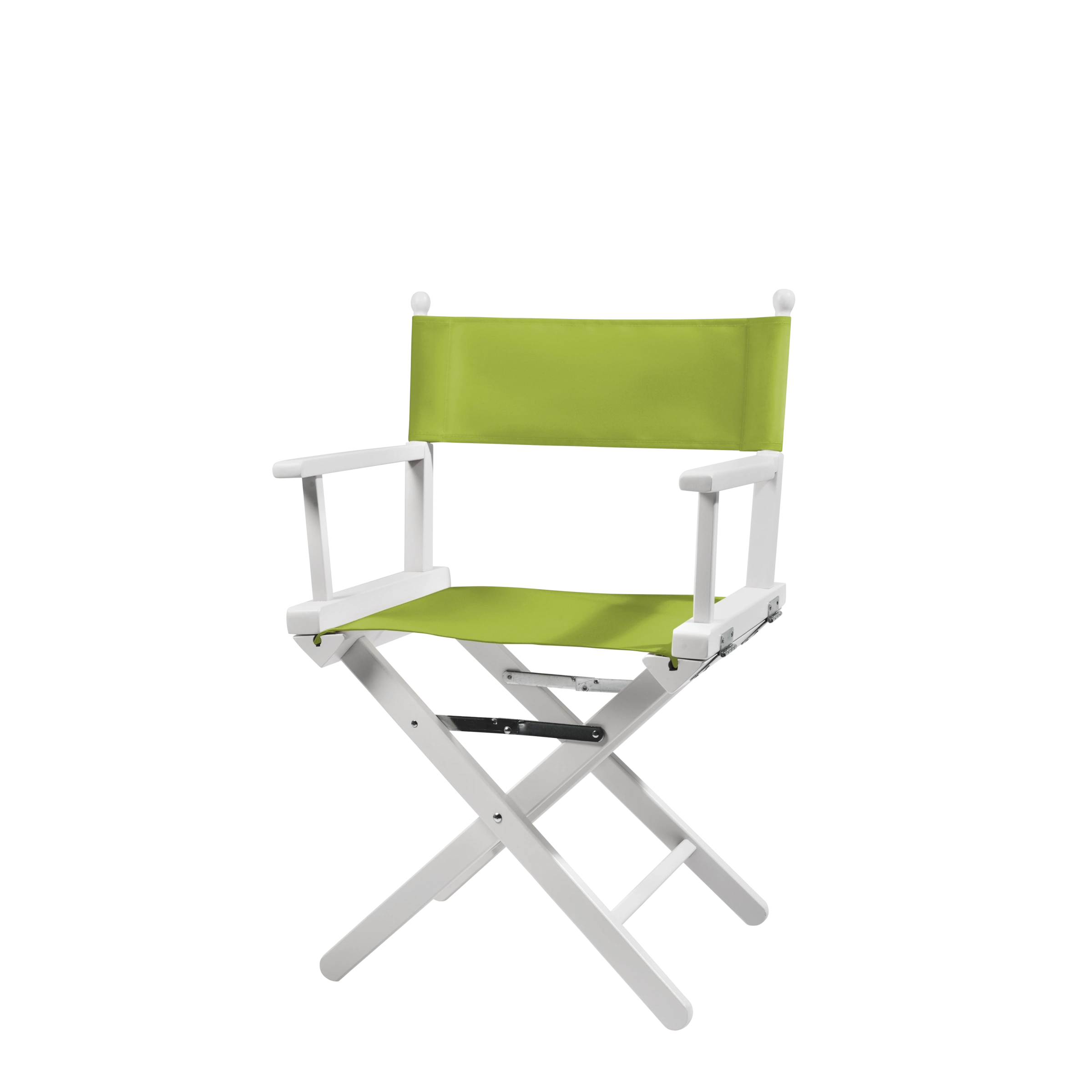 Regiestuhl Alfred aus weißem Buchenholz mit hellgrünem Bezug, Seitenansicht
#Classic | Set (Farbe)_hellgrün