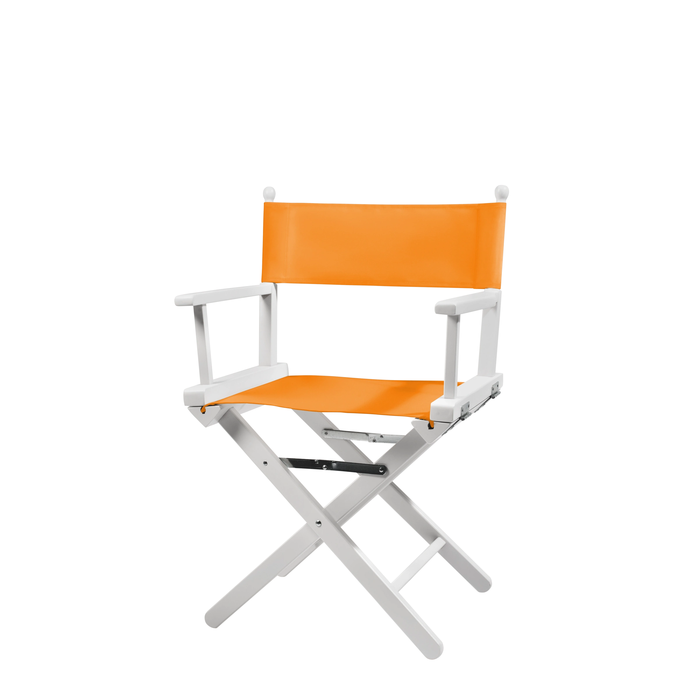 Regiestuhl Alfred aus weißem Buchenholz mit Bezug in mandarine, Seitenansicht
#Classic | Set (Farbe)_mandarine