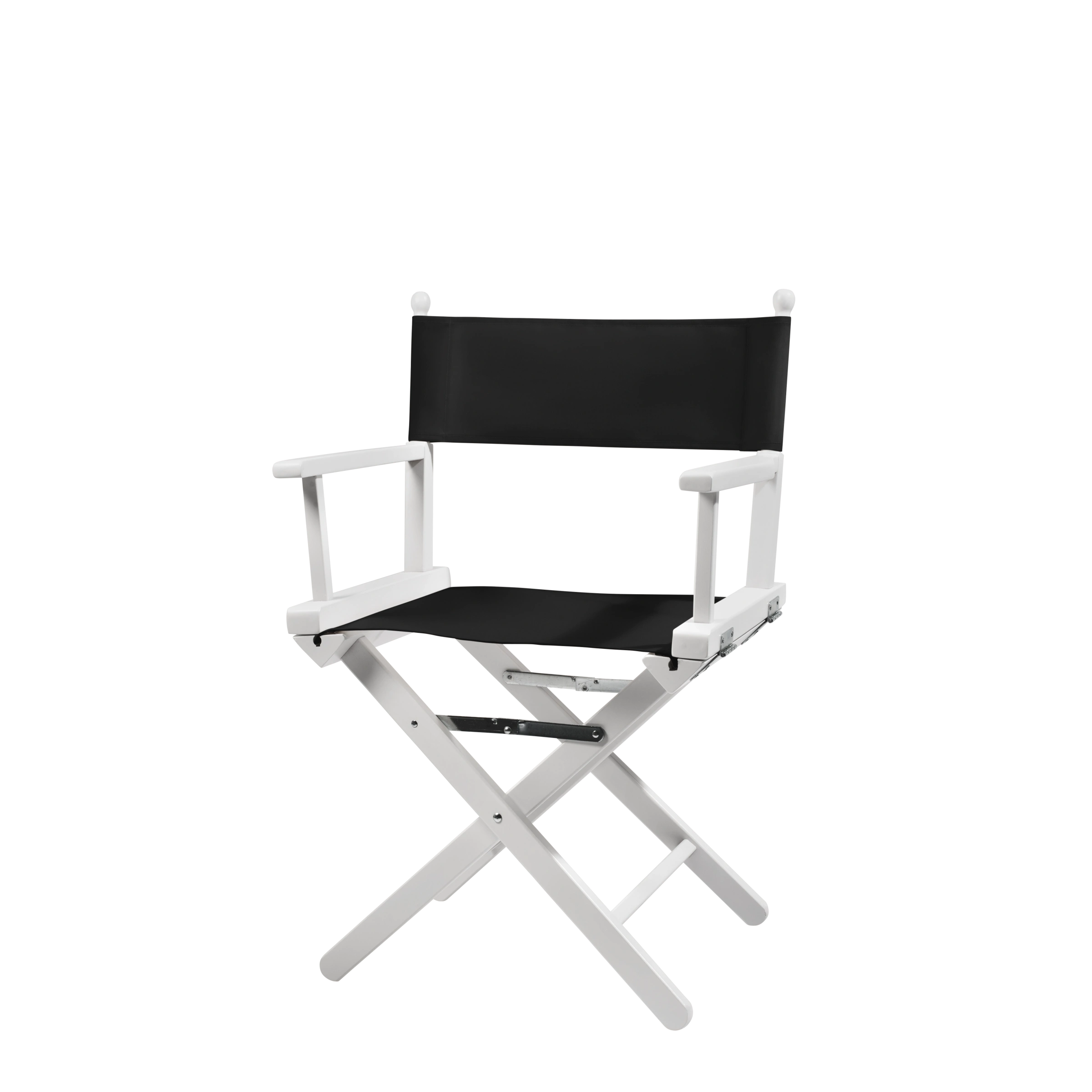 Regiestuhl Alfred aus weißem Buchenholz mit schwarzem Bezug, Seitenansicht
#Classic | Set (Farbe)_schwarz