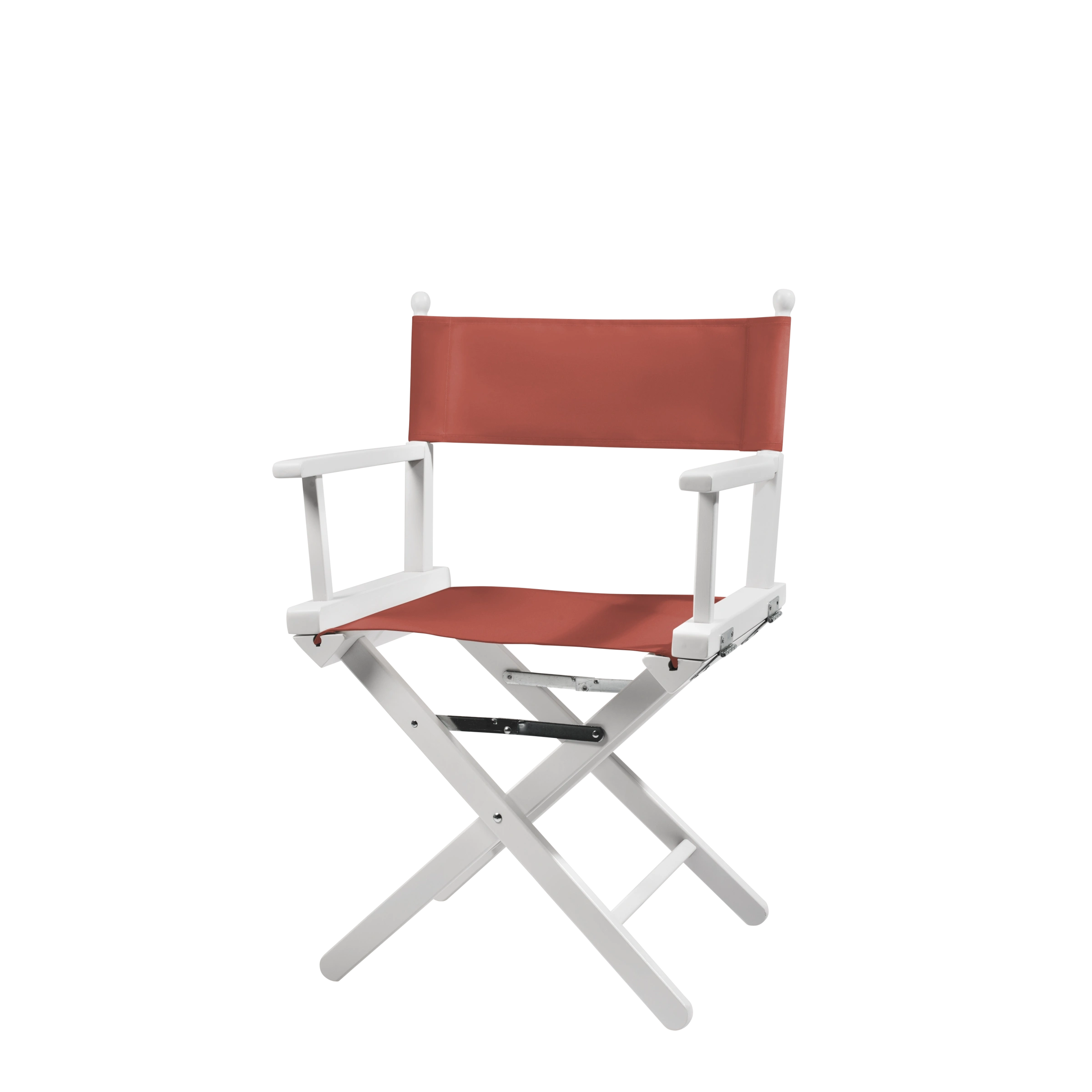 Regiestuhl Alfred aus weißem Buchenholz mit Bezug in terracotta, Seitenansicht
#Classic | Set (Farbe)_terracotta