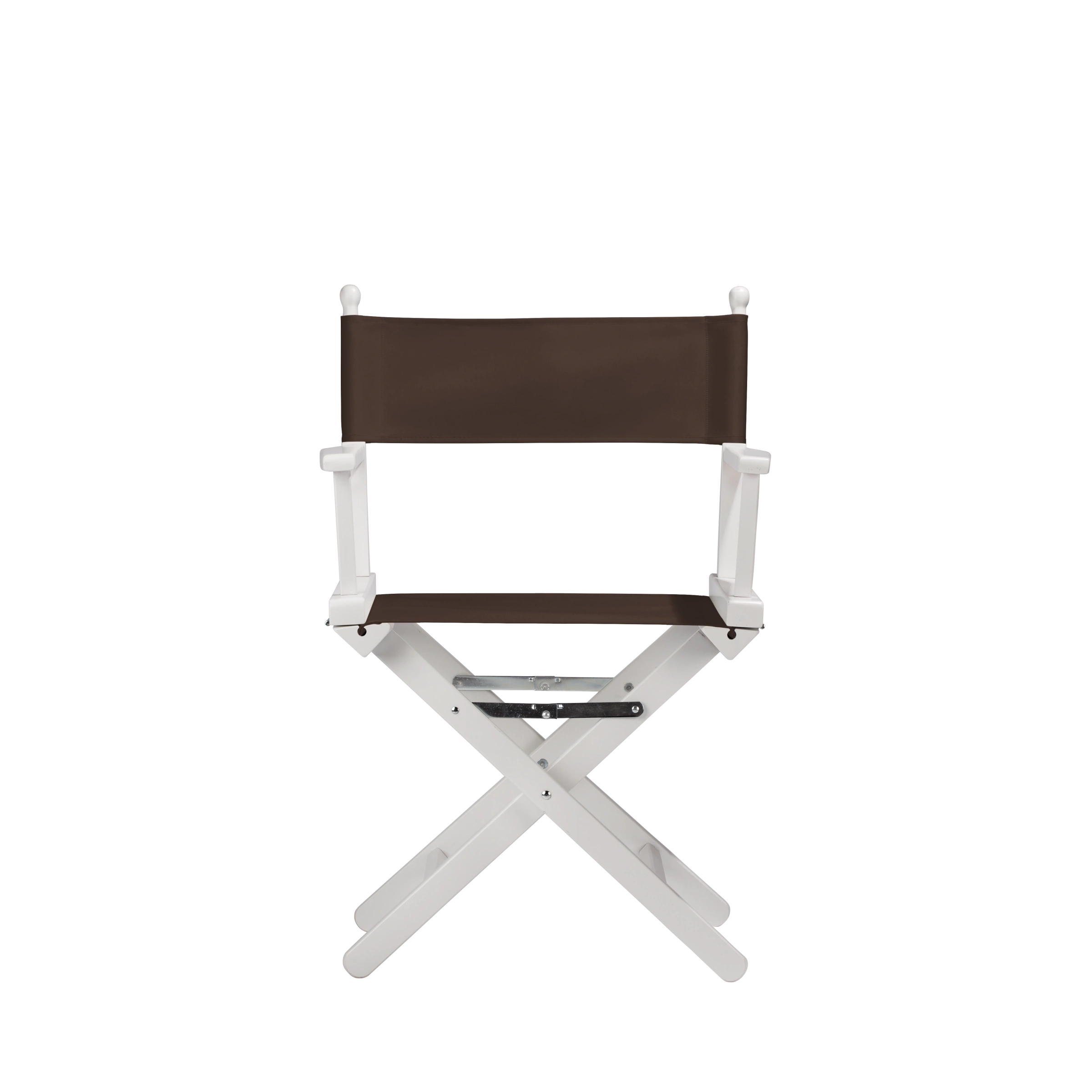 Regiestuhl Alfred aus weißem Buchenholz mit Bezug in caffé, Frontalansicht
#Classic | Set (Farbe)_caffé