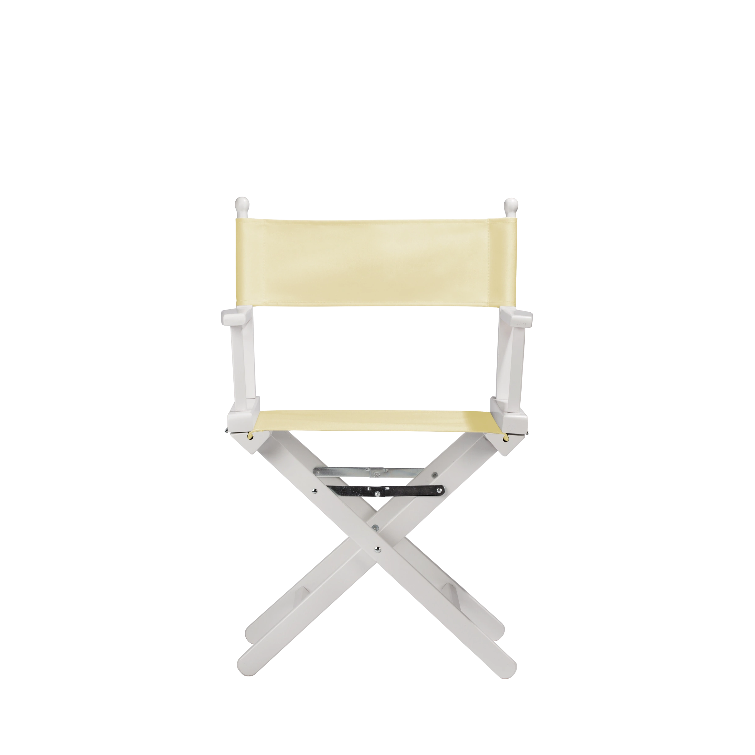 Regiestuhl Alfred aus weißem Buchenholz mit Bezug in vanille, Frontalansicht
#Classic | Set (Farbe)_vanille