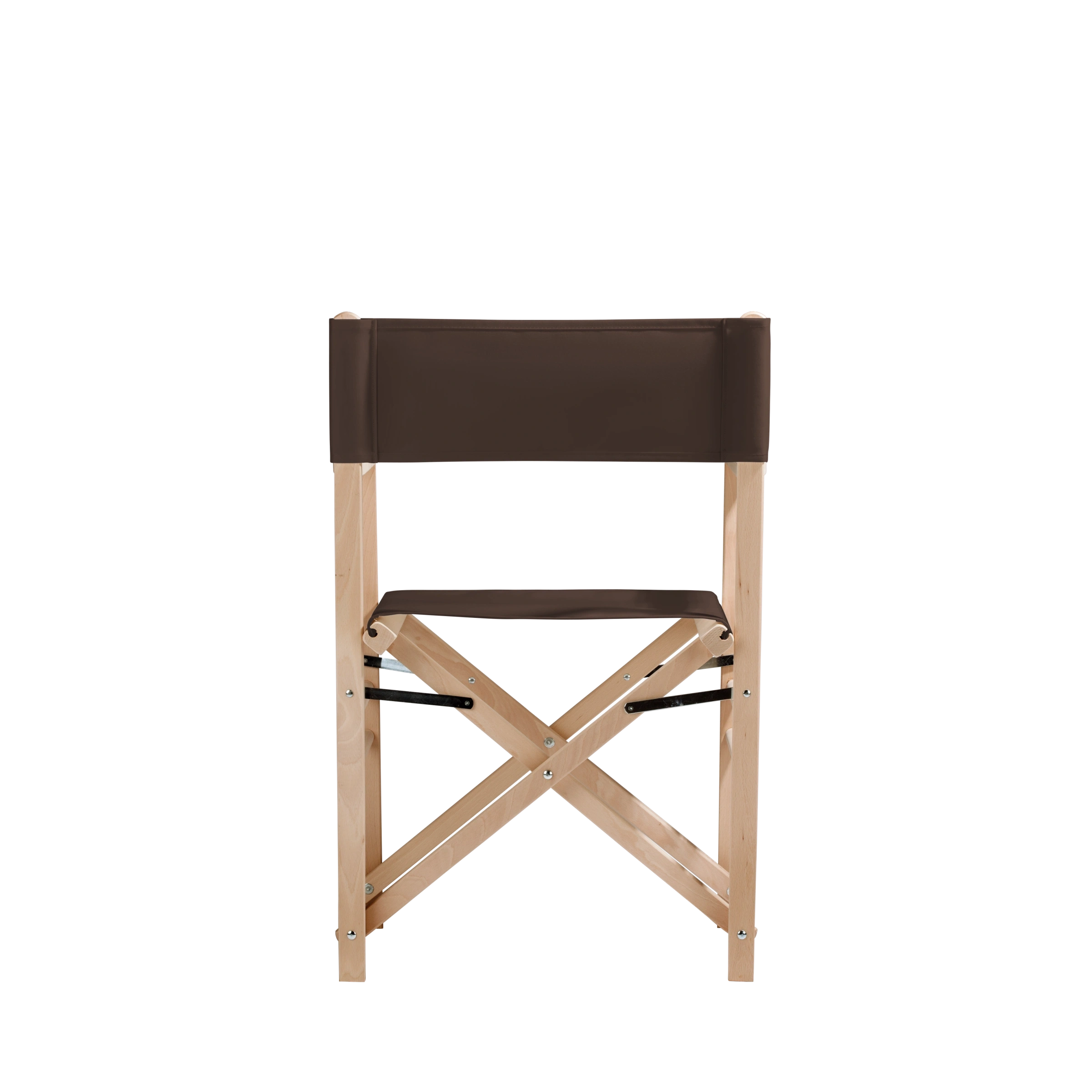 Regiestuhl Billy aus naturbelassenem Buchenholz mit Bezug in caffé, Rückansicht
#Classic | Set (Farbe)_caffé
