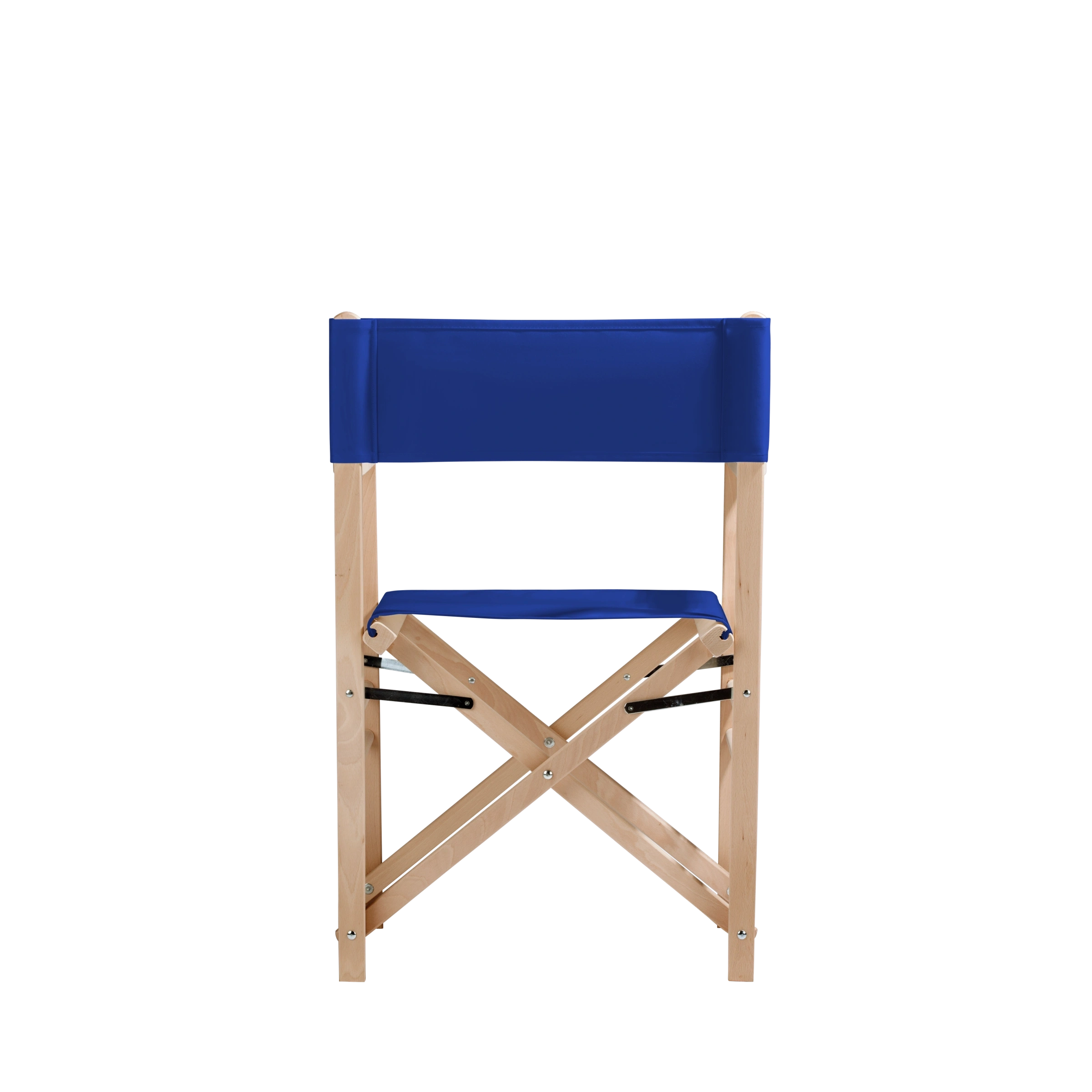 Regiestuhl Billy aus naturbelassenem Buchenholz mit dunkelblauem Bezug, Rückansicht
#Classic | Set (Farbe)_dunkelblau