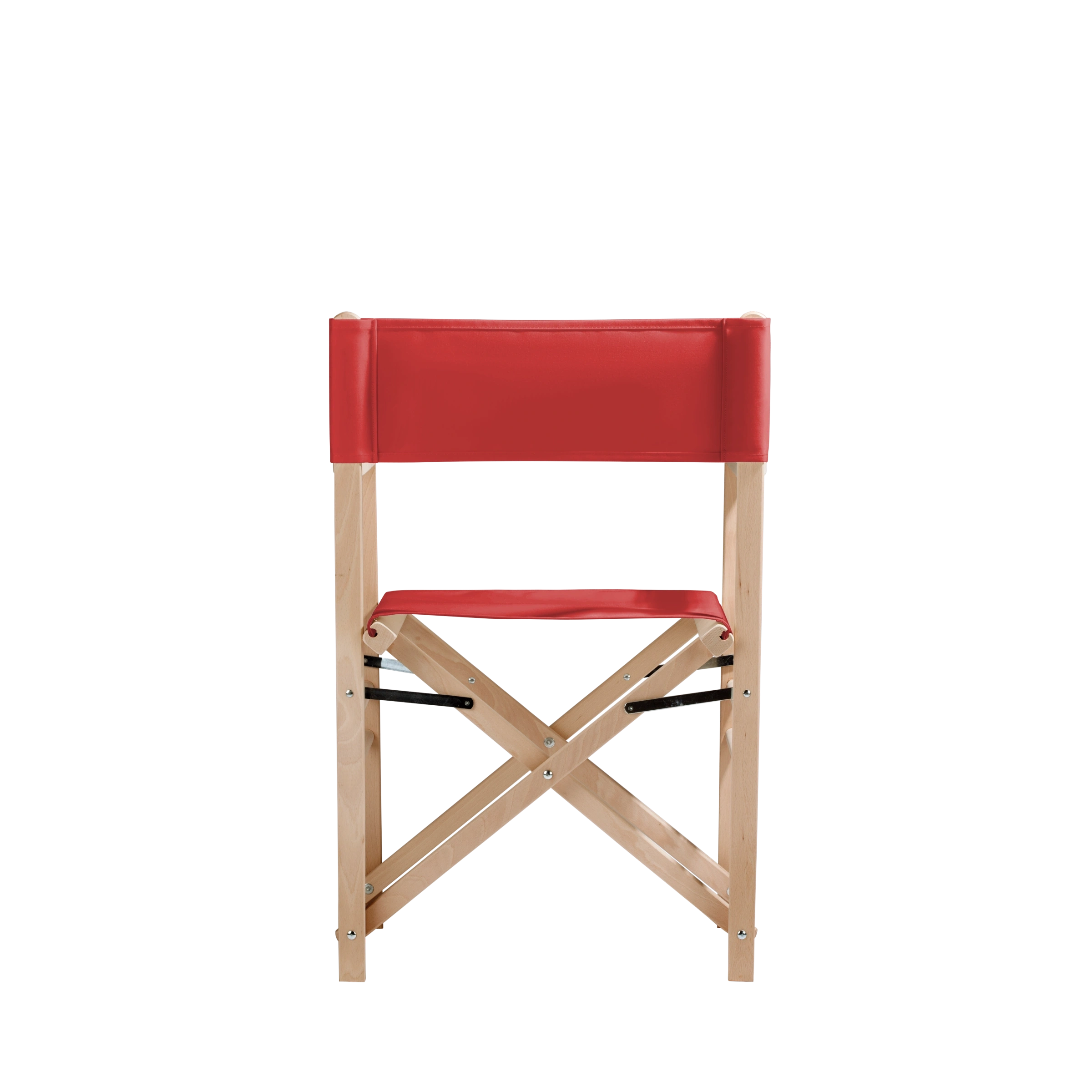 Regiestuhl Billy aus naturbelassenem Buchenholz mit Bezug in rivarot, Rückansicht
#Classic | Set (Farbe)_rivarot