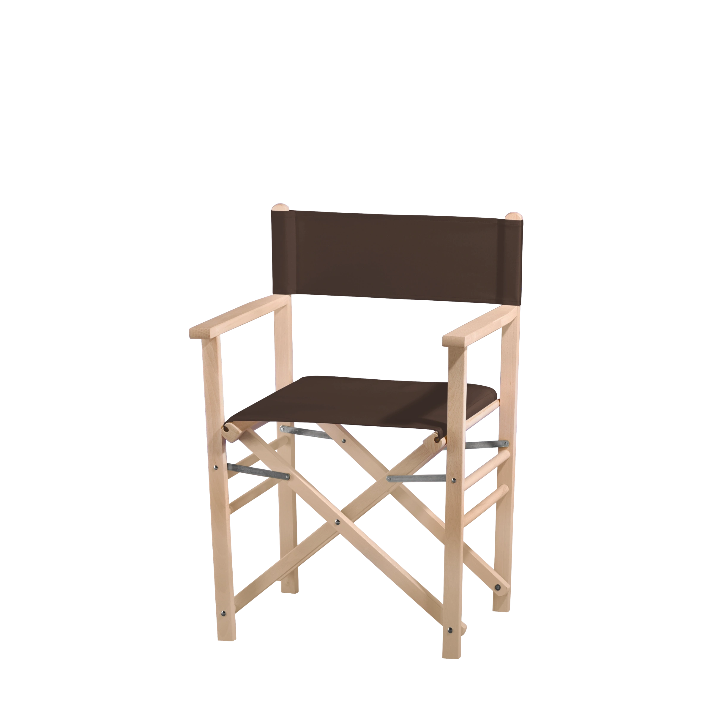 Regiestuhl Billy aus naturbelassenem Buchenholz mit Bezug in caffé, Seitenansicht
#Classic | Set (Farbe)_caffé