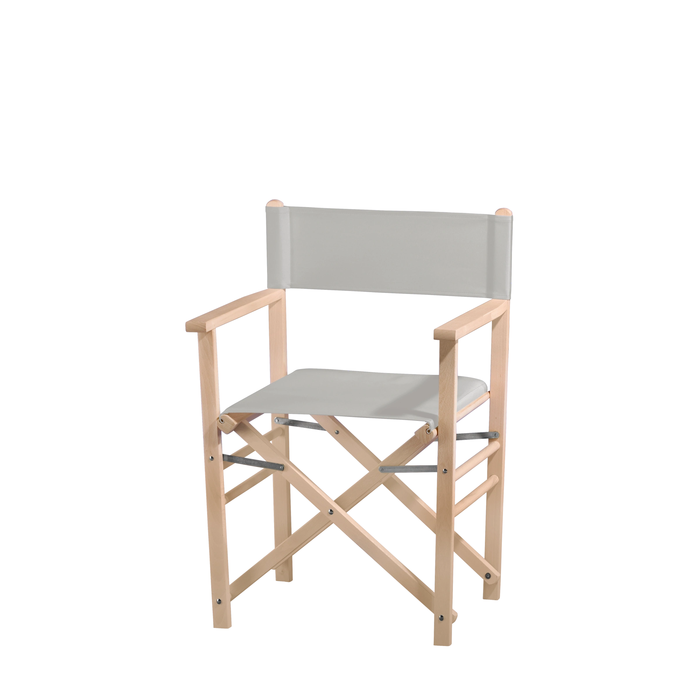 Regiestuhl Billy aus naturbelassenem Buchenholz mit hellgrauem Bezug, Seitenansicht
#Classic | Set (Farbe)_hellgrau