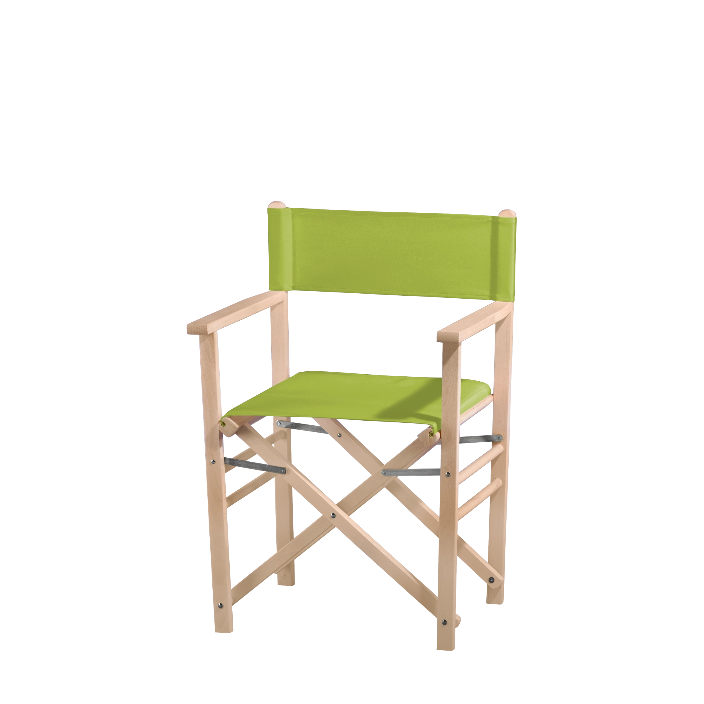 Regiestuhl Billy aus naturbelassenem Buchenholz mit hellgrünem Bezug, Seitenansicht
#Classic | Set (Farbe)_hellgrün