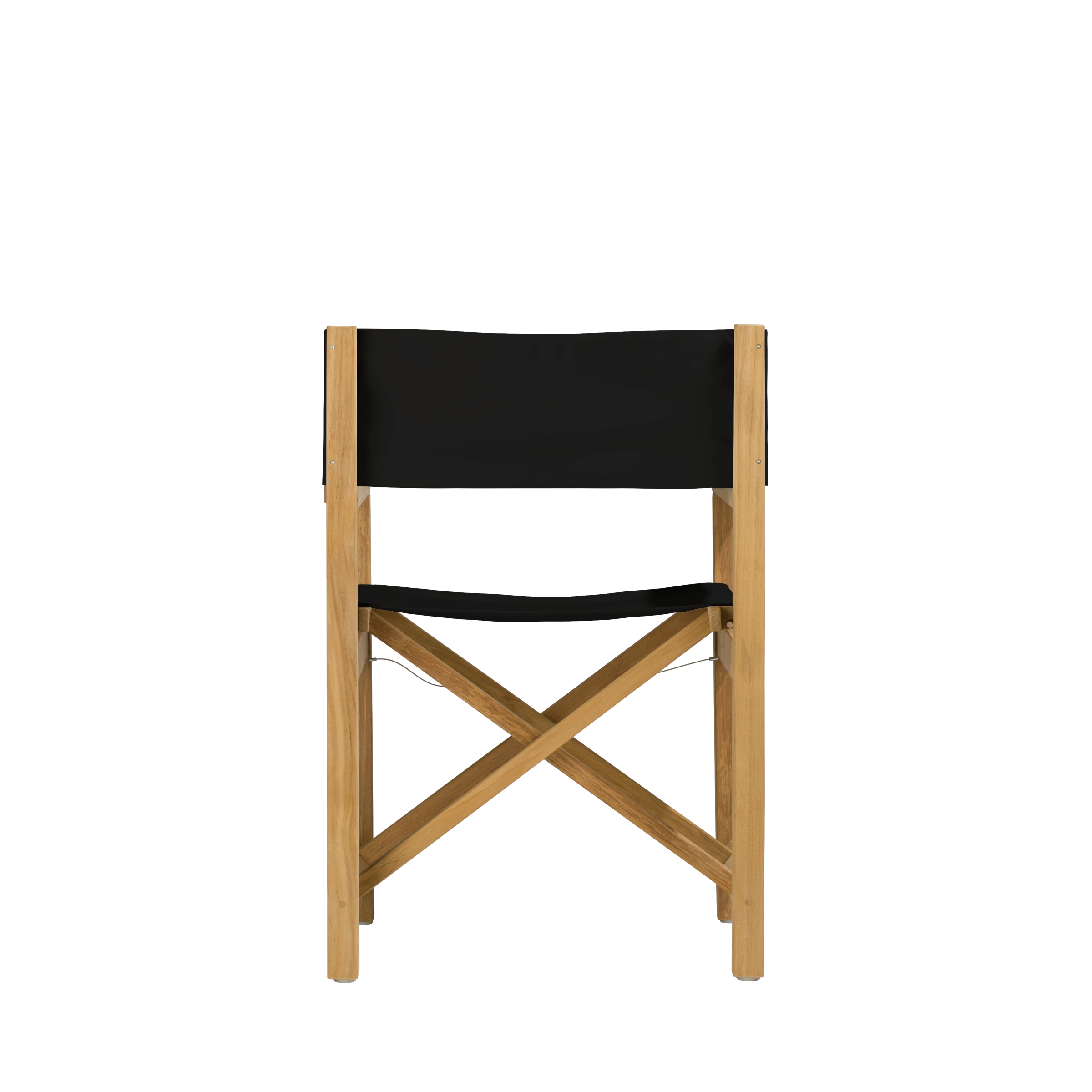 Regiestuhl Cabin aus Teakholz mit schwarzem Bezug, Rückansicht #stofffarbe_Weishäupl Black