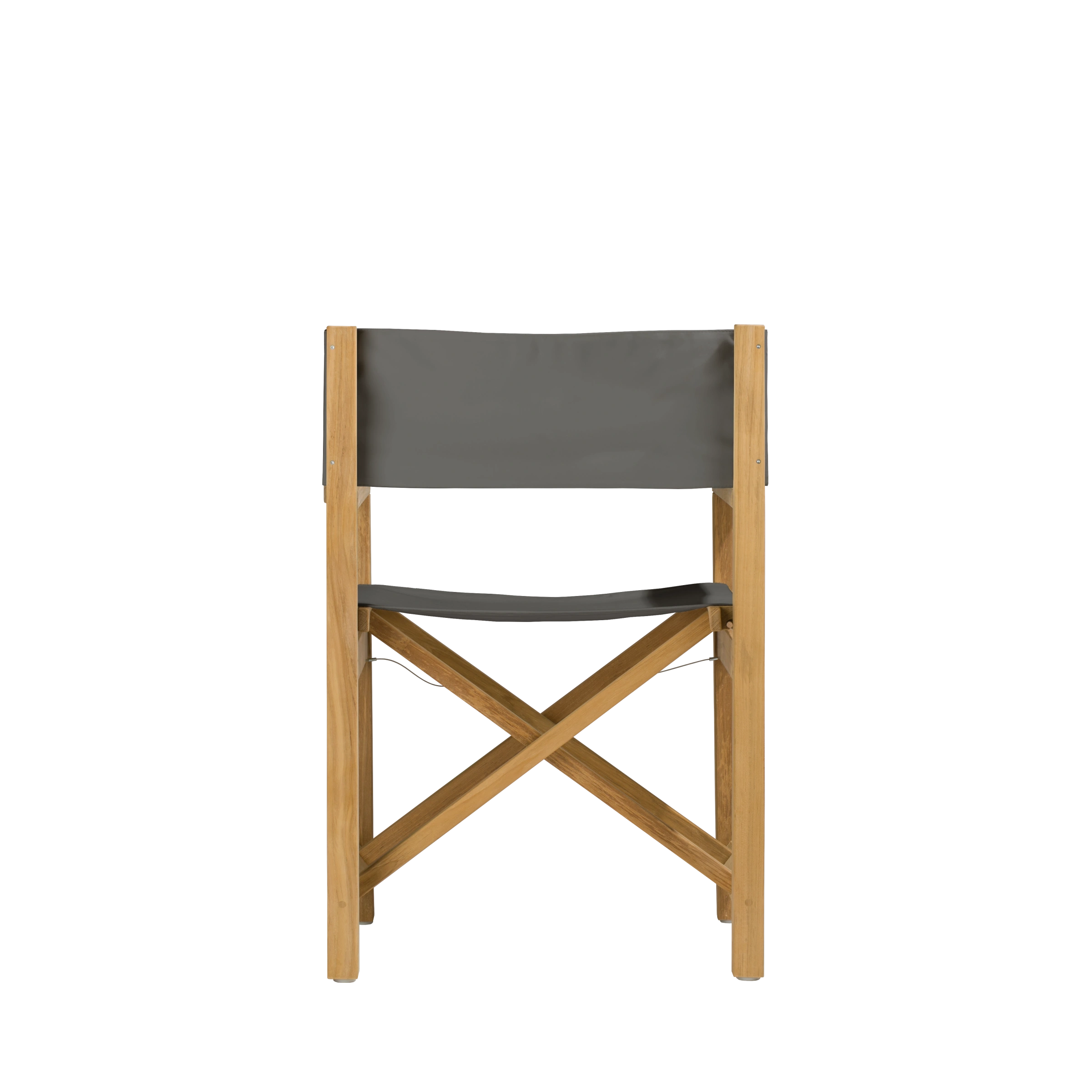 Regiestuhl Cabin aus Teakholz mit Bezug in graphite, Rückansicht #stofffarbe_Weishäupl Graphite