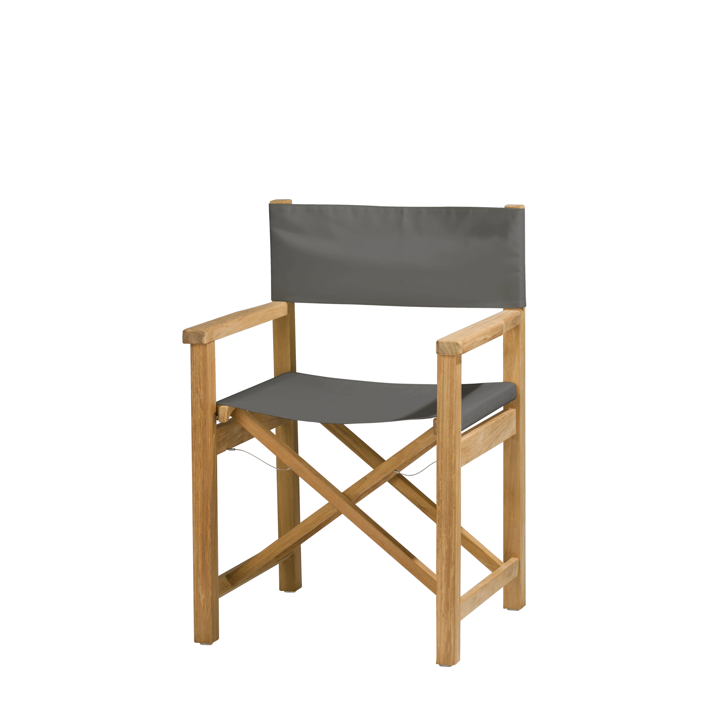 Regiestuhl Cabin aus Teakholz mit Bezug in graphite, Seitenansicht #stofffarbe_Weishäupl Graphite