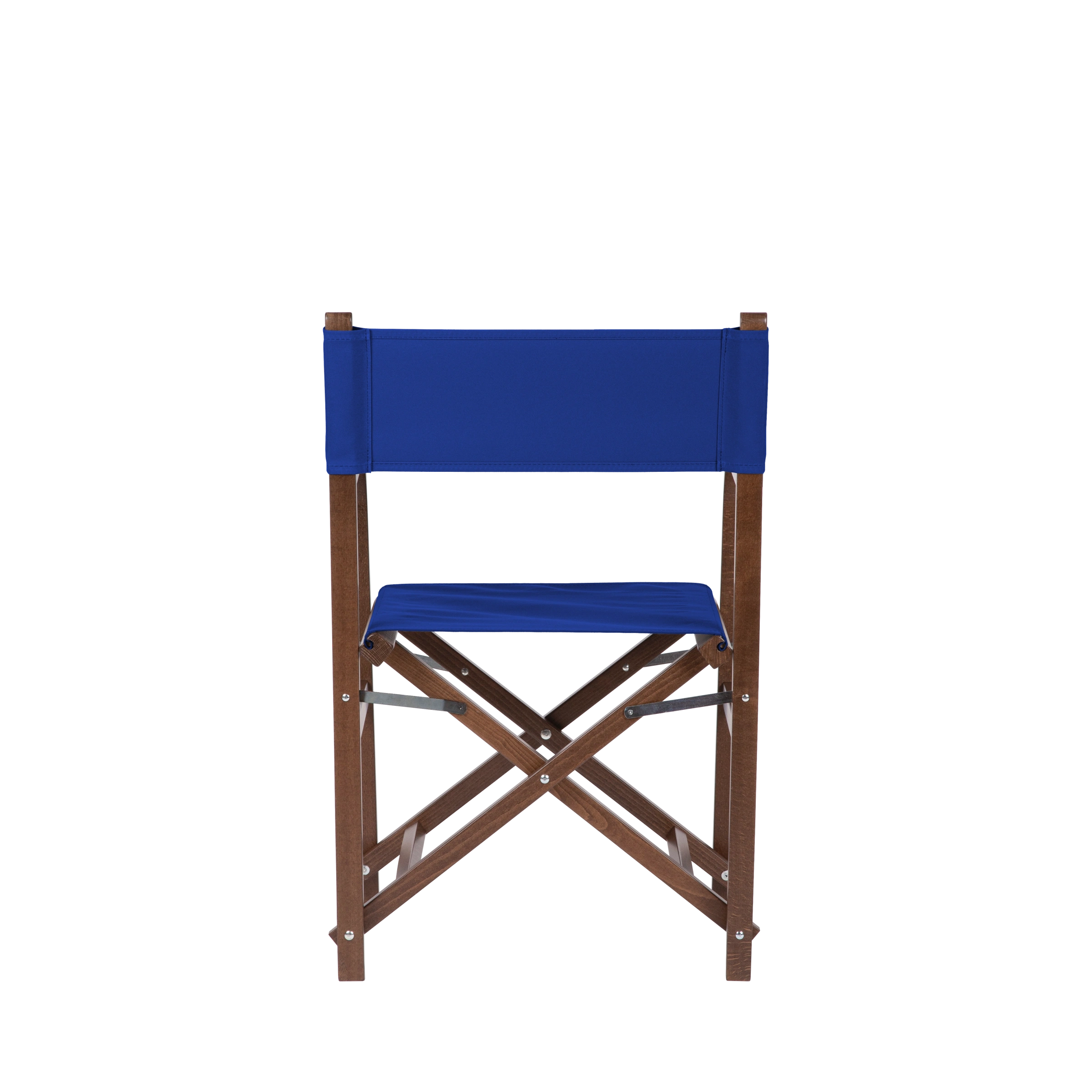 Regiestuhl George aus braunem Buchenholz mit dunkelblauem Bezug, Rückansicht
#Classic | Set (Farbe)_dunkelblau