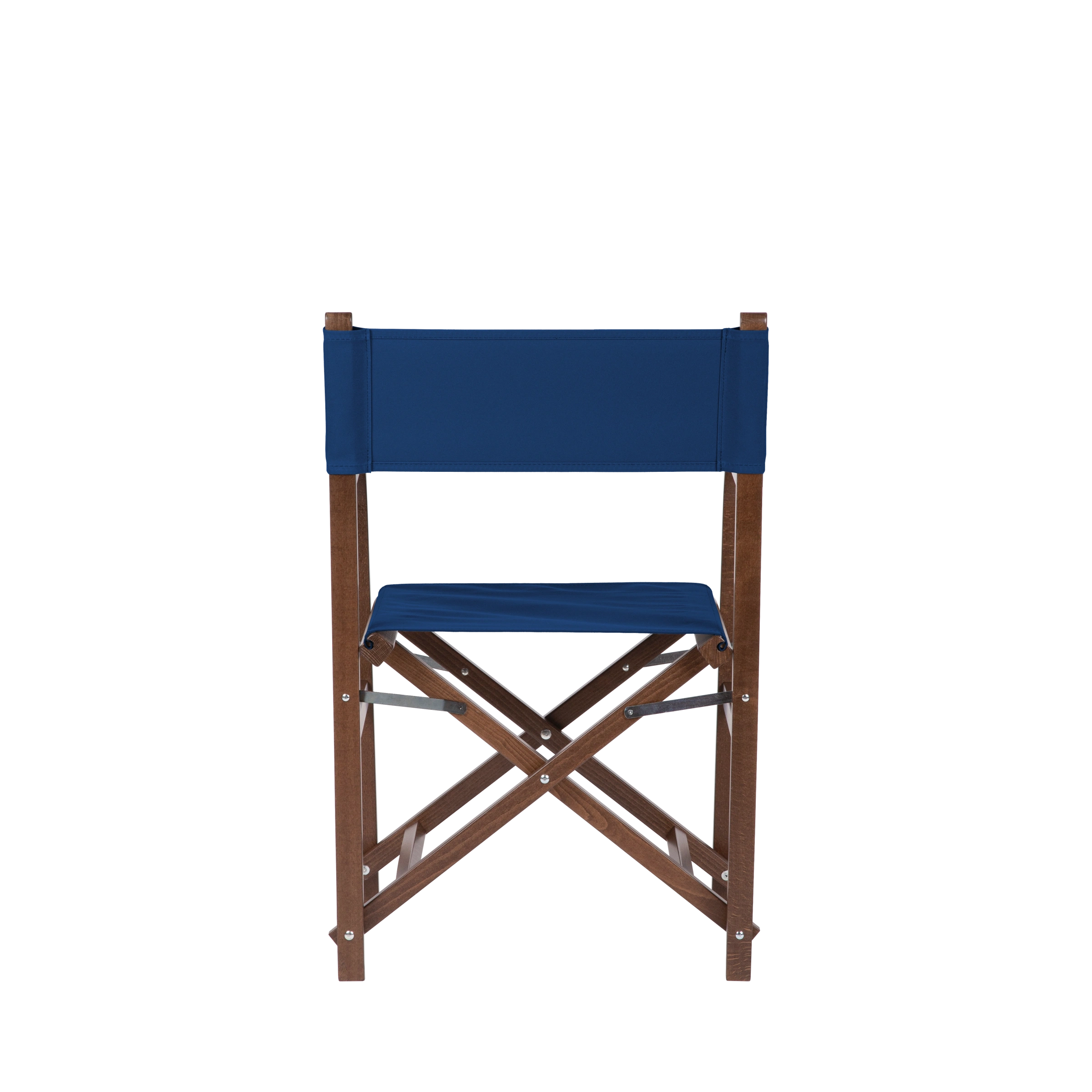 Regiestuhl George aus braunem Buchenholz mit Bezug in marine, Rückansicht
#Classic | Set (Farbe)_marine