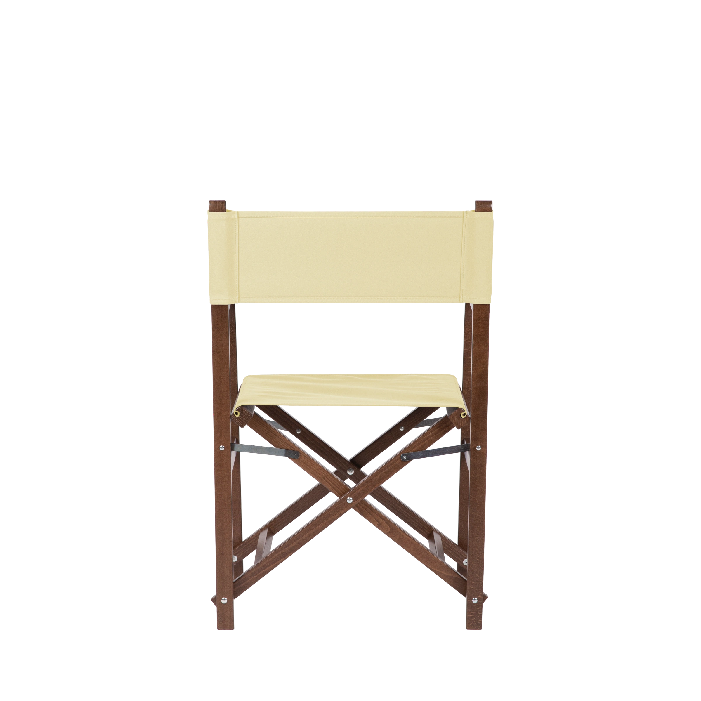 Regiestuhl George aus braunem Buchenholz mit Bezug in vanille, Rückansicht
#Classic | Set (Farbe)_vanille