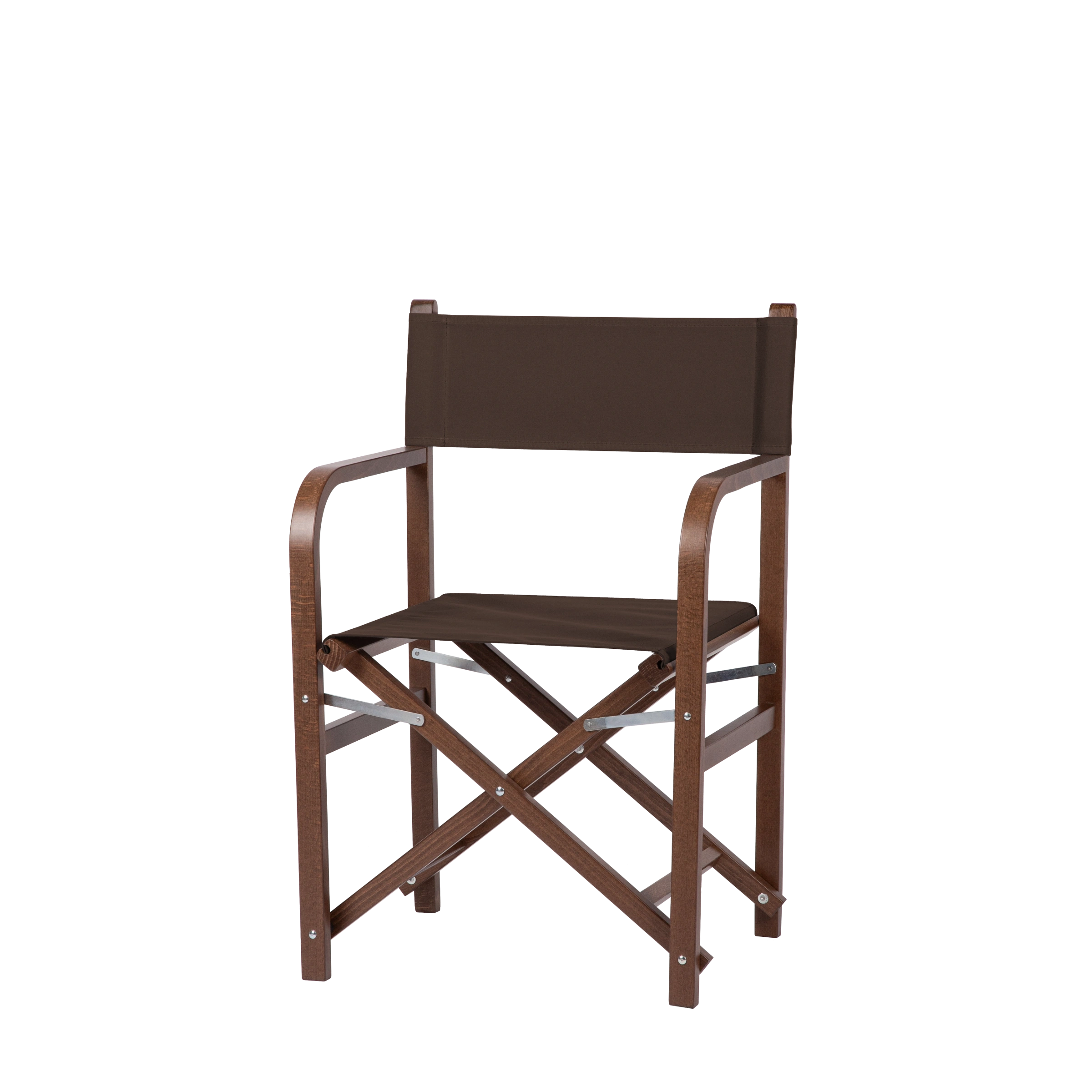 Regiestuhl George aus braunem Buchenholz mit Bezug in caffé, Seitenansicht
#Classic | Set (Farbe)_caffé