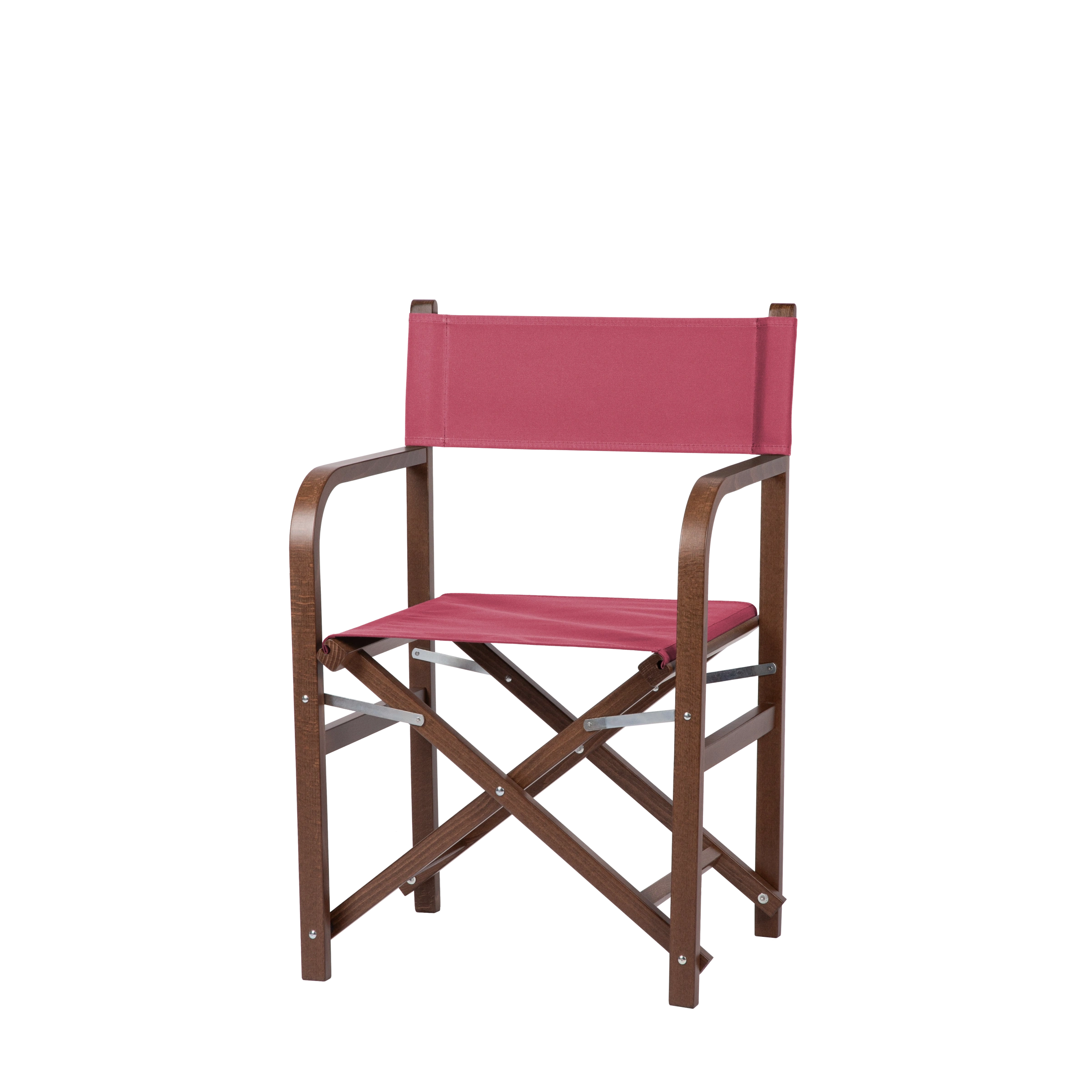 Regiestuhl George aus braunem Buchenholz mit Bezug in fuchsia, Seitenansicht
#Classic | Set (Farbe)_fuchsia