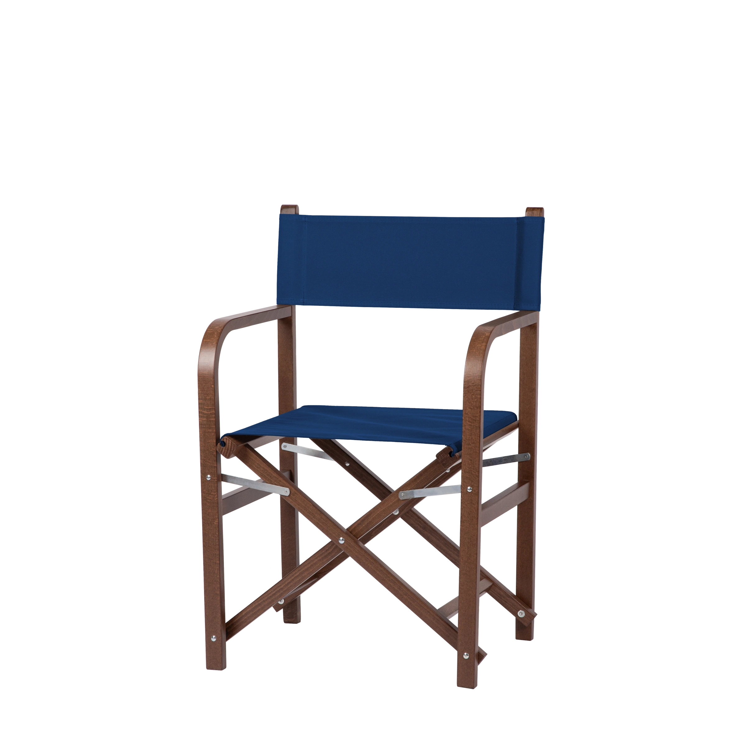 Regiestuhl George aus braunem Buchenholz mit Bezug in marine, Seitenansicht
#Classic | Set (Farbe)_marine