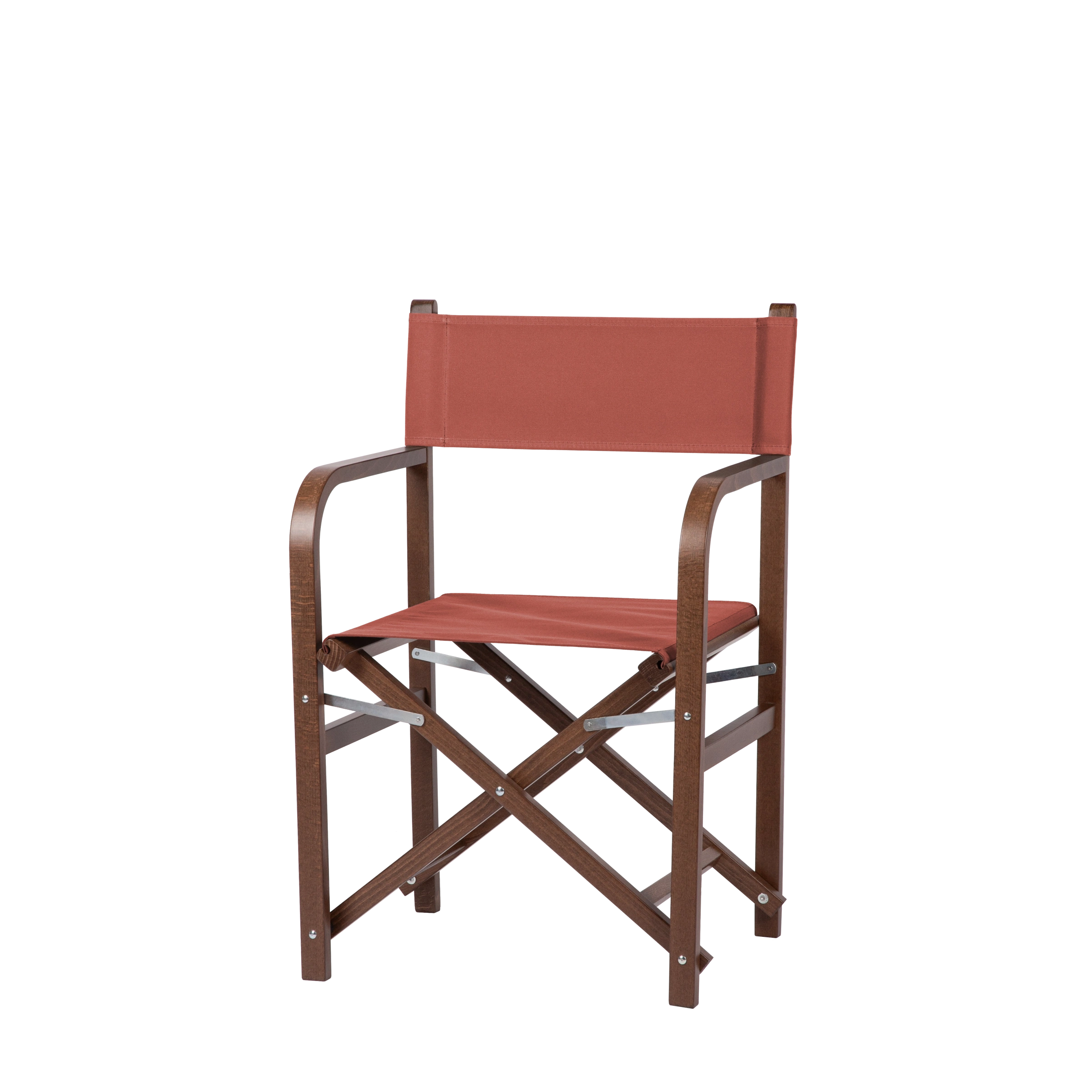 Regiestuhl George aus braunem Buchenholz mit Bezug in terracotta, Seitenansicht
#Classic | Set (Farbe)_terracotta