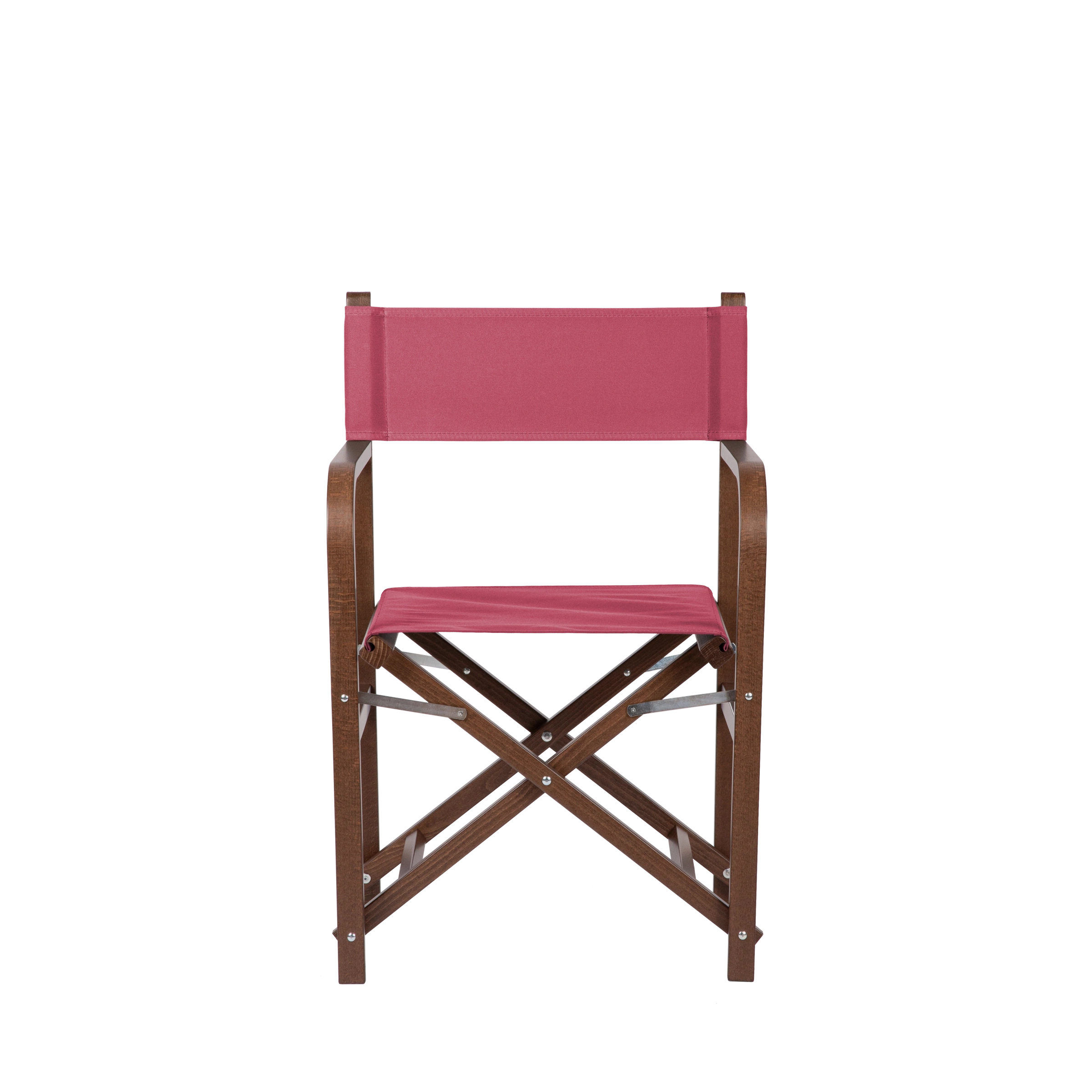 Regiestuhl George aus braunem Buchenholz mit Bezug in fuchsia, Frontalansicht
#Classic | Set (Farbe)_fuchsia