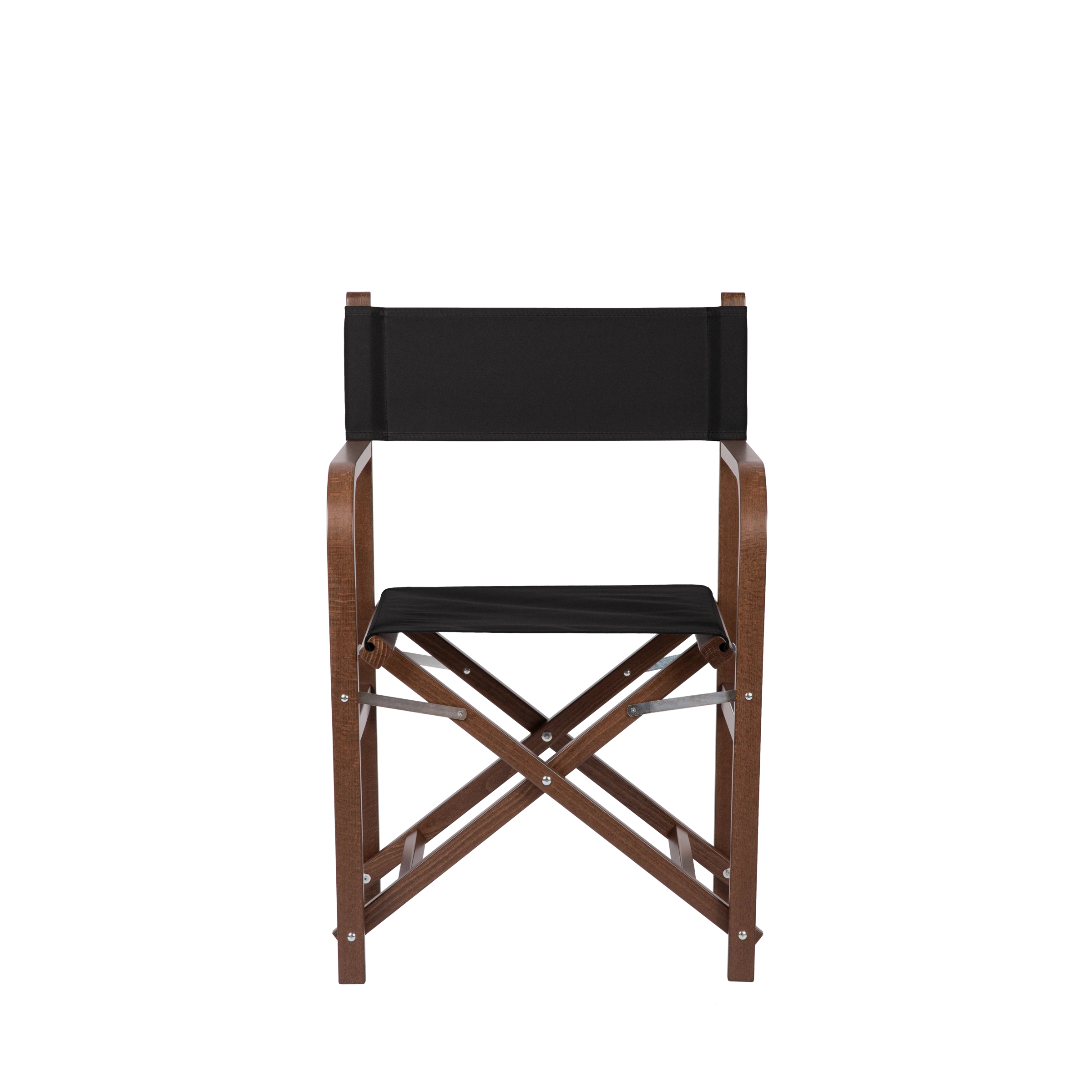 Regiestuhl George aus braunem Buchenholz mit schwarzem Bezug, Frontalansicht
#Classic | Set (Farbe)_schwarz