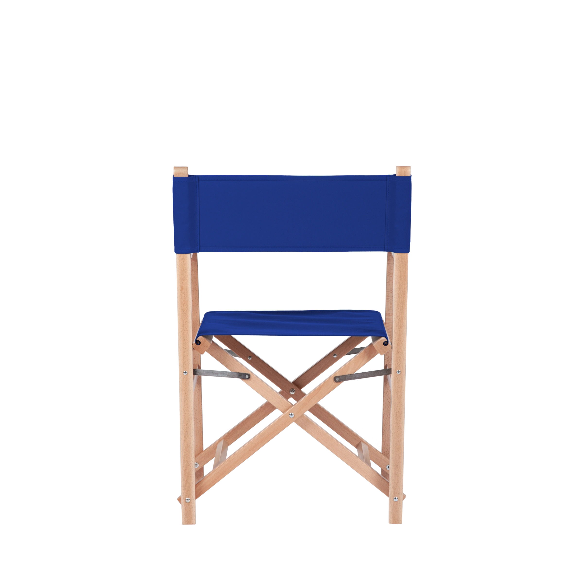Regiestuhl George aus naturfarbenem Buchenholz mit dunkelblauem Bezug, Rückansicht
#Classic | Set (Farbe)_dunkelblau