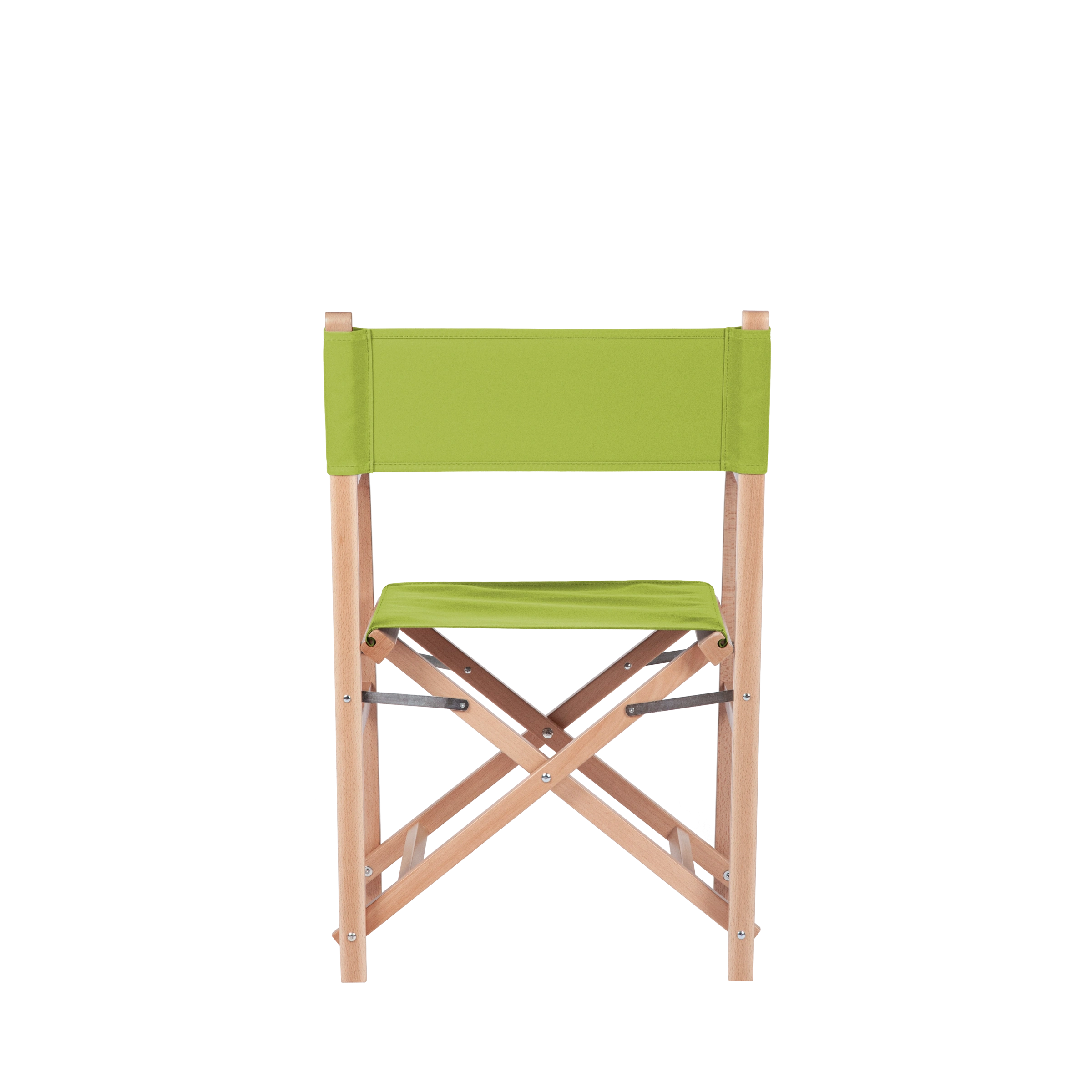 Regiestuhl George aus naturfarbenem Buchenholz mit hellgrünem Bezug, Rückansicht
#Classic | Set (Farbe)_hellgrün