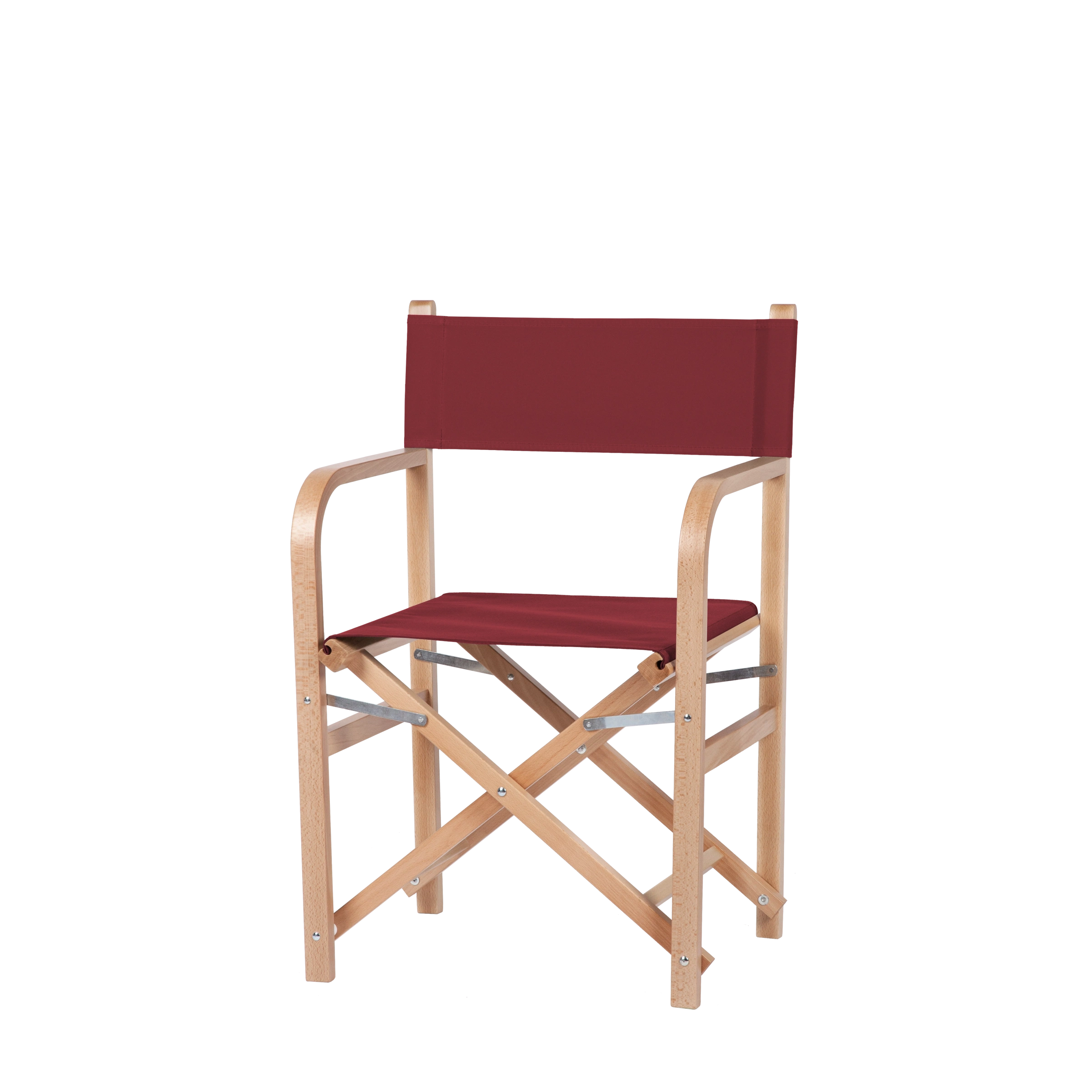 Regiestuhl George aus naturfarbenem Buchenholz mit Bezug in bordeaux, Seitenansicht
#Classic | Set (Farbe)_bordeaux