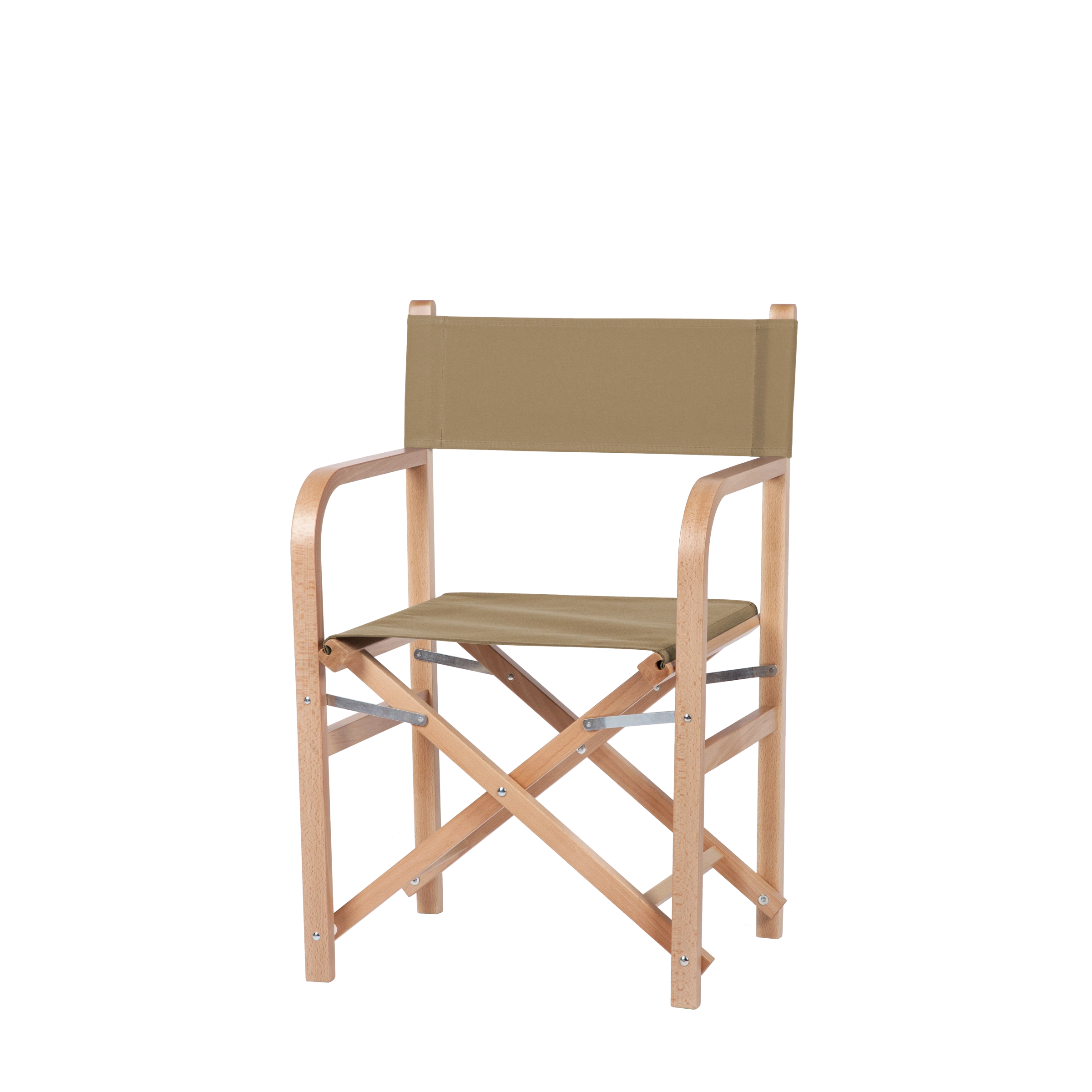 Regiestuhl George aus naturfarbenem Buchenholz mit Bezug in grau-beige, Seitenansicht
#Classic | Set (Farbe)_grau-beige