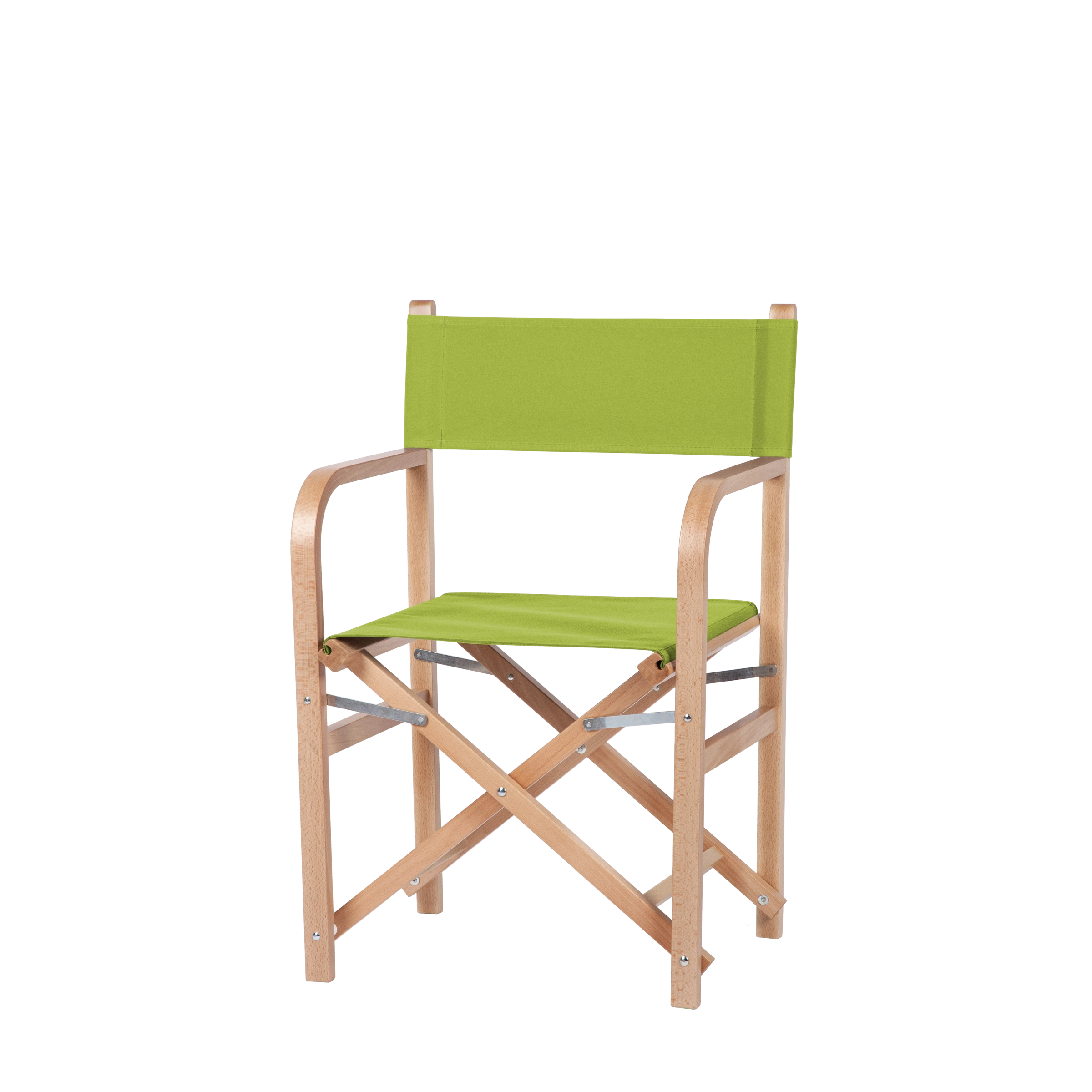 Regiestuhl George aus naturfarbenem Buchenholz mit hellgrünem Bezug, Seitenansicht
#Classic | Set (Farbe)_hellgrün