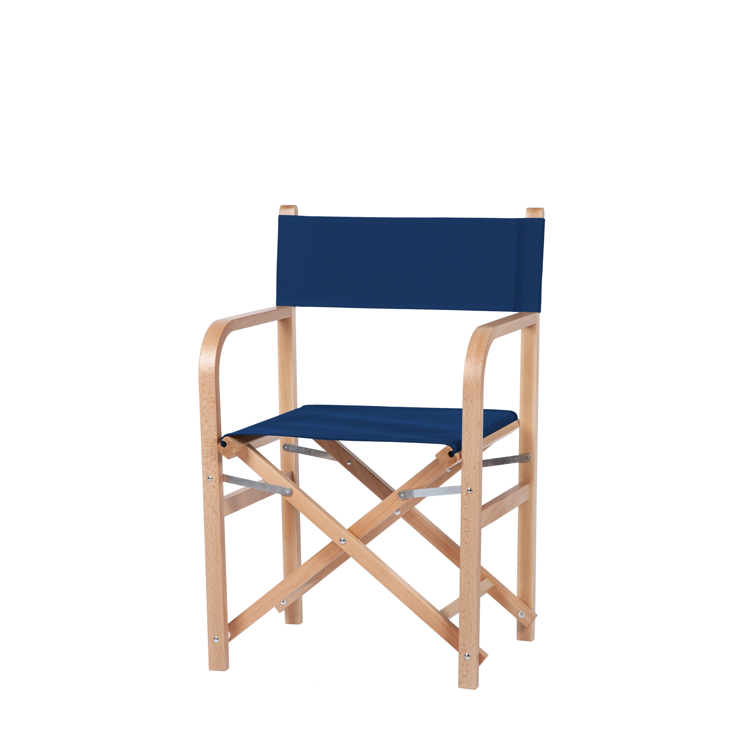 Regiestuhl George aus naturfarbenem Buchenholz mit Bezug in marine, Seitenansicht
#Classic | Set (Farbe)_marine