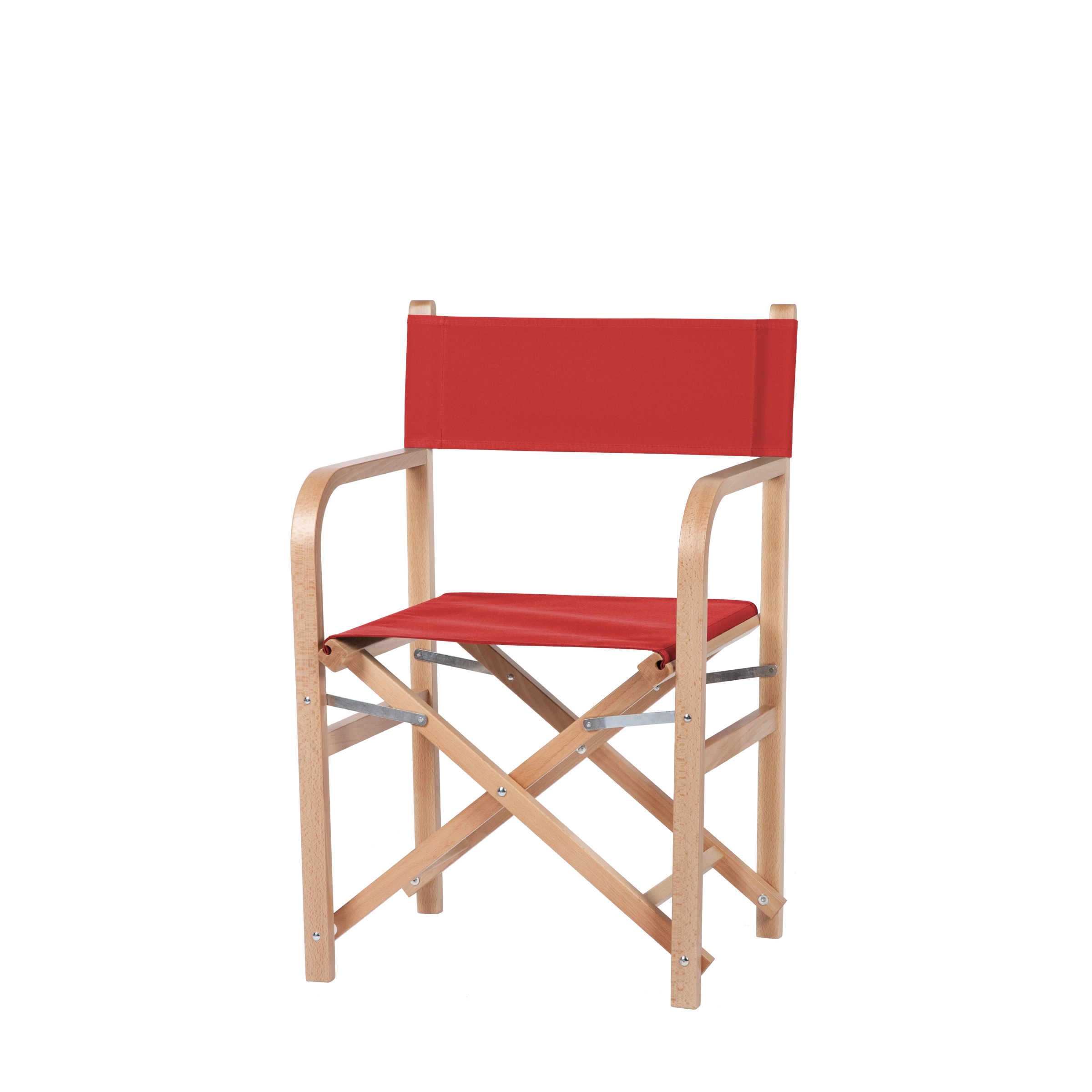 Regiestuhl George aus naturfarbenem Buchenholz mit Bezug in rivarot, Seitenansicht
#Classic | Set (Farbe)_rivarot