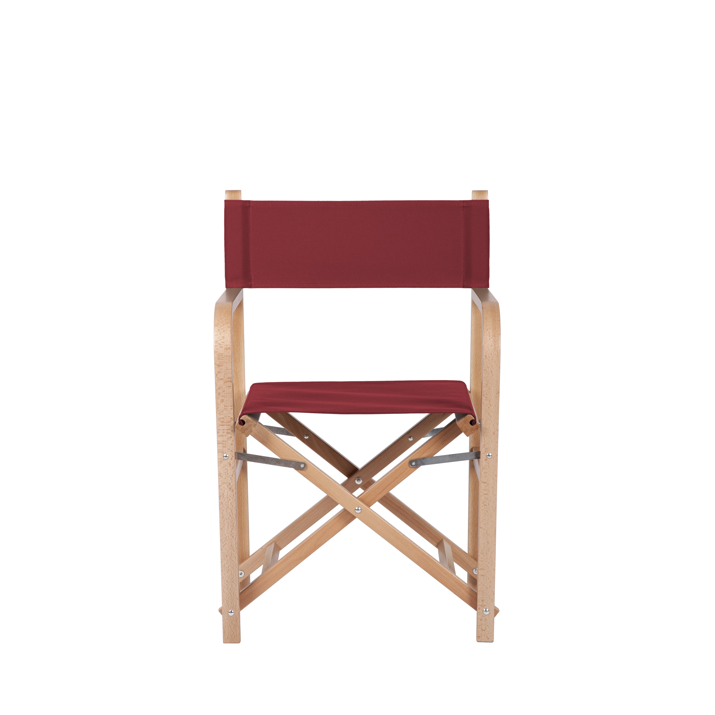 Regiestuhl George aus naturfarbenem Buchenholz mit Bezug in bordeaux, Frontalansicht
#Classic | Set (Farbe)_bordeaux