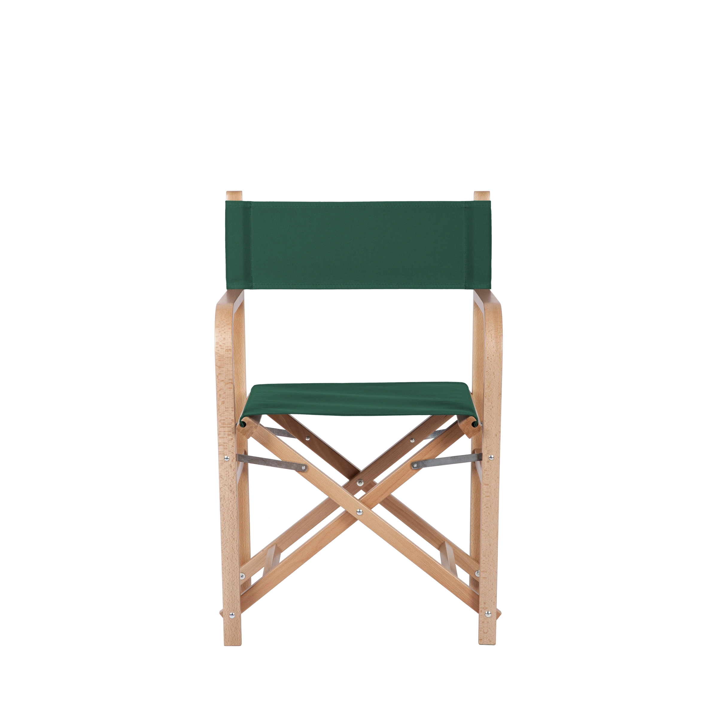 Regiestuhl George aus naturfarbenem Buchenholz mit dunkelgrünem Bezug, Frontalansicht
#Classic | Set (Farbe)_dunkelgrün