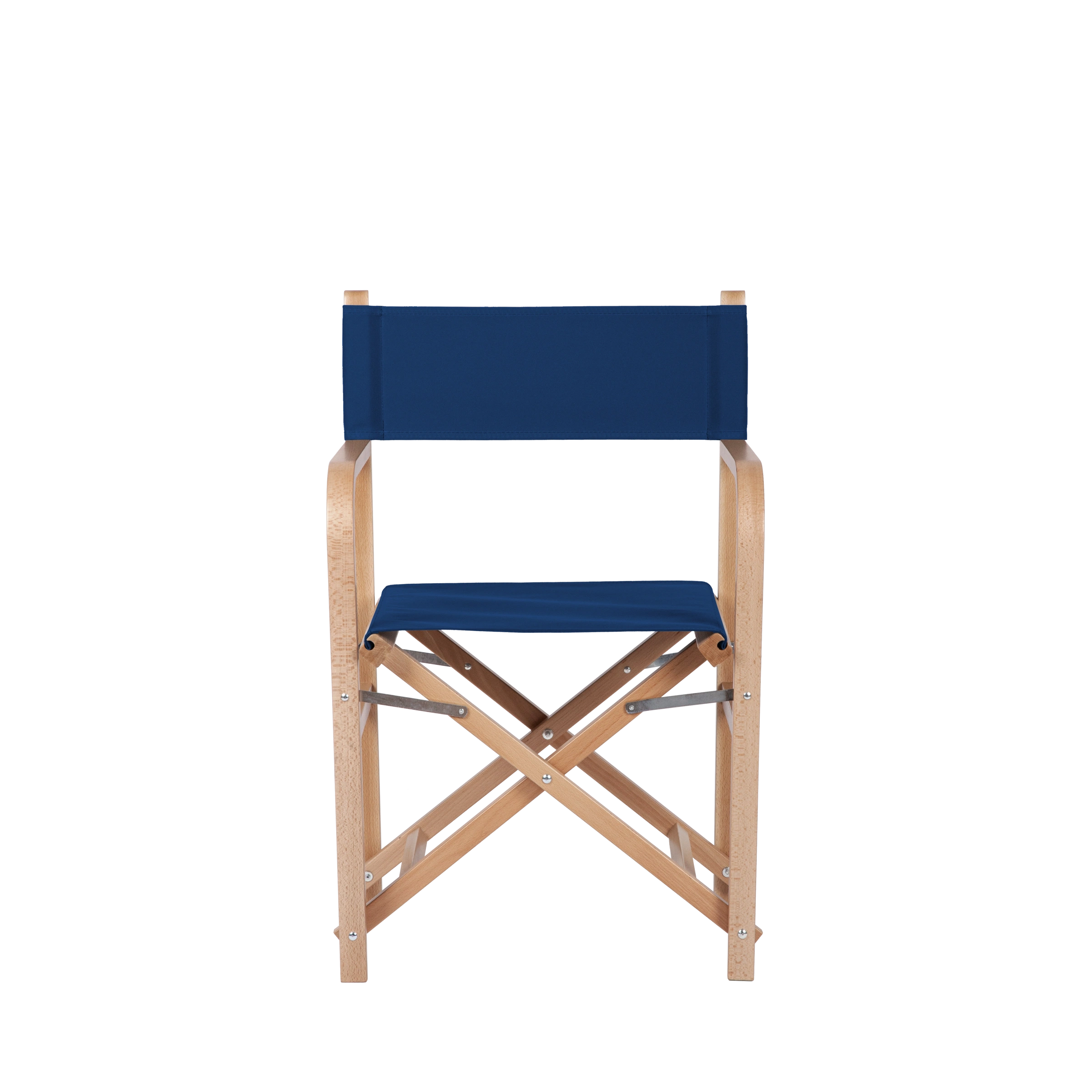 Regiestuhl George aus naturfarbenem Buchenholz mit Bezug in marine, Frontalansicht
#Classic | Set (Farbe)_marine