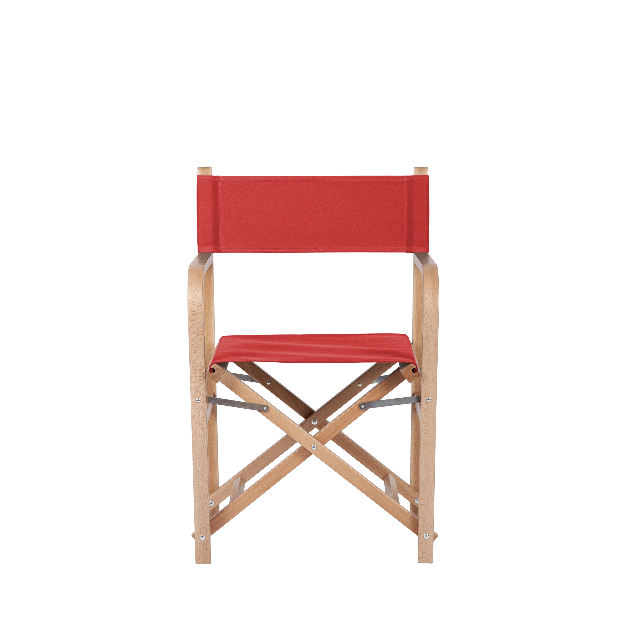 Regiestuhl George aus naturfarbenem Buchenholz mit Bezug in rivarot, Frontalansicht
#Classic | Set (Farbe)_rivarot