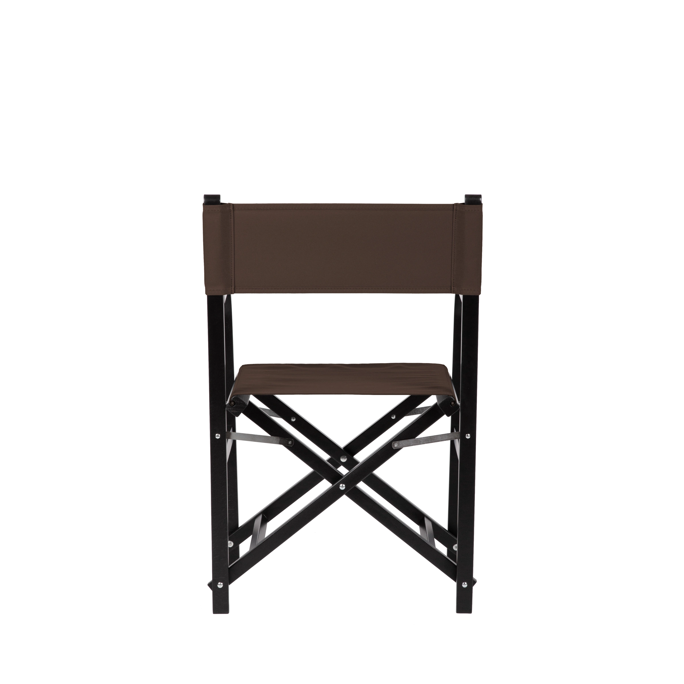 Regiestuhl George aus schwarzem Buchenholz mit Bezug in caffé, Rückansicht
#Classic | Set (Farbe)_caffé